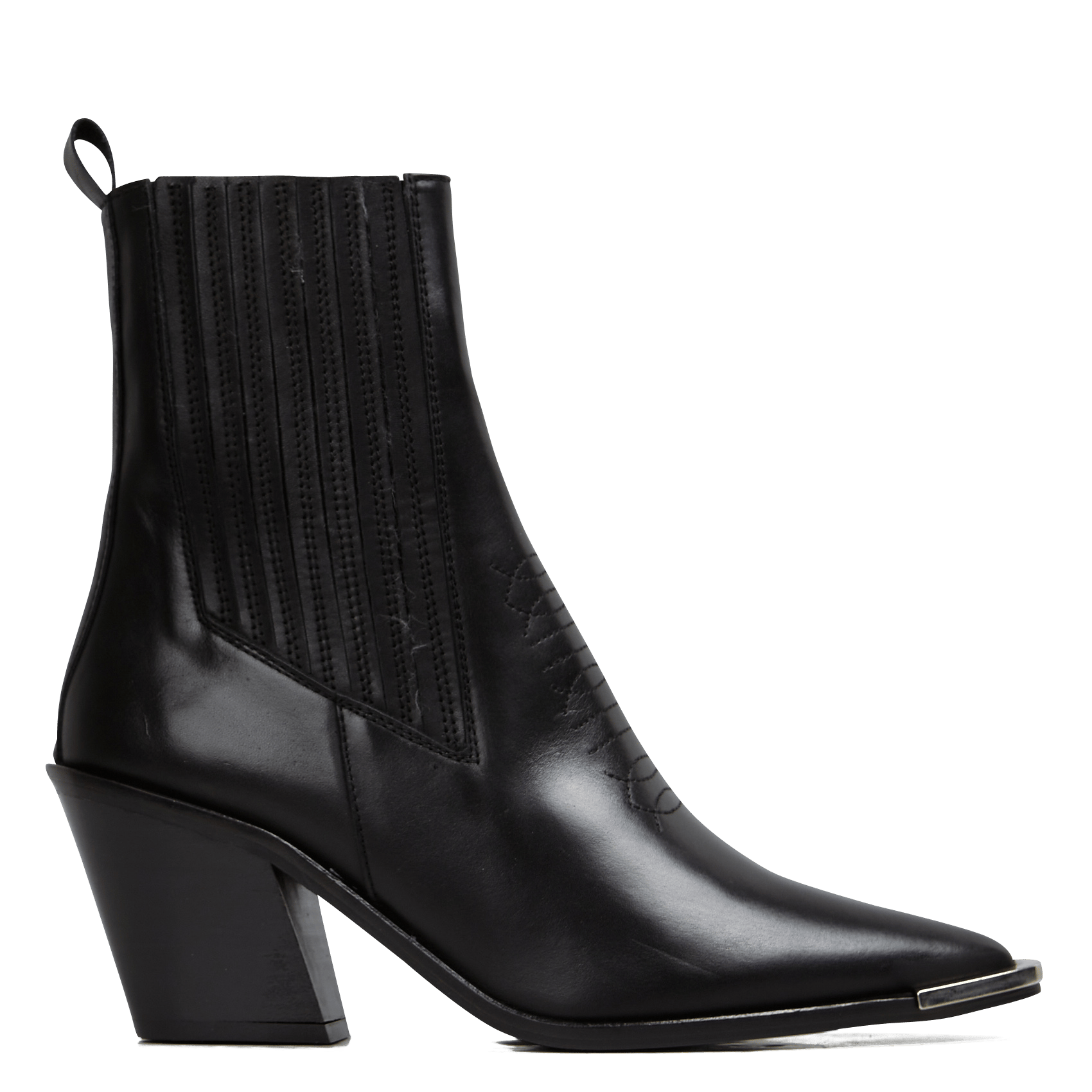 pointed toe calf boots