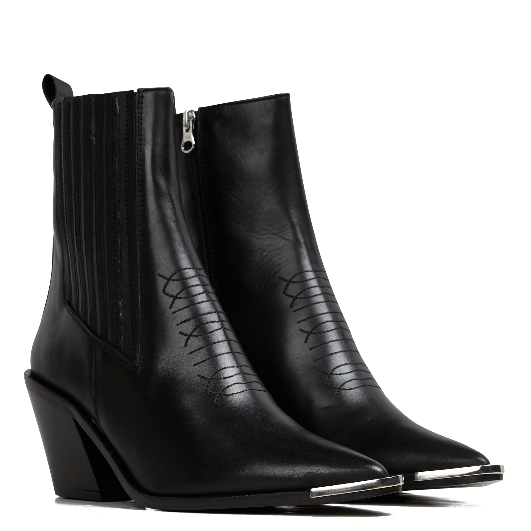 pointed calf boots