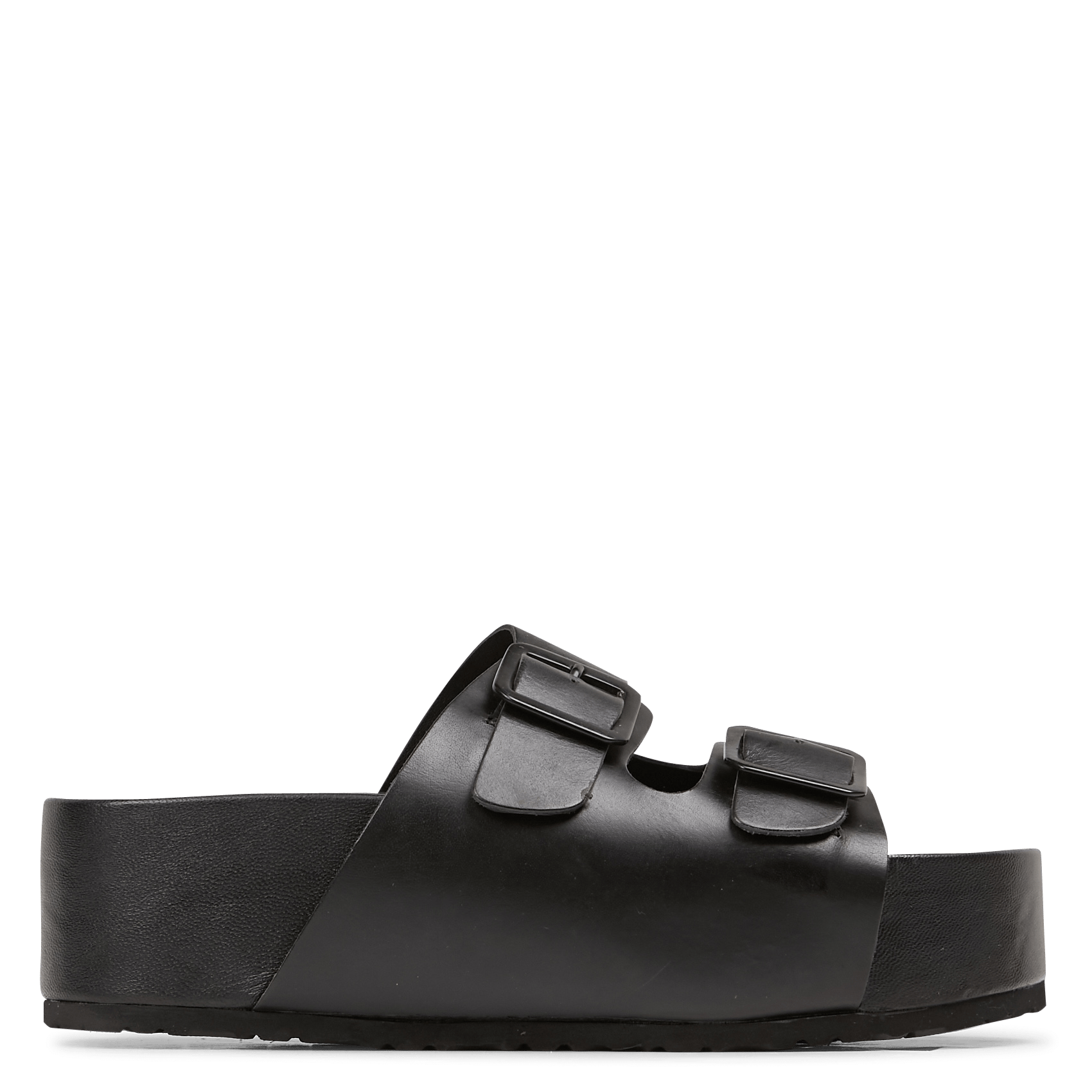 Sale Leather Platform Mules Noir Jonak 