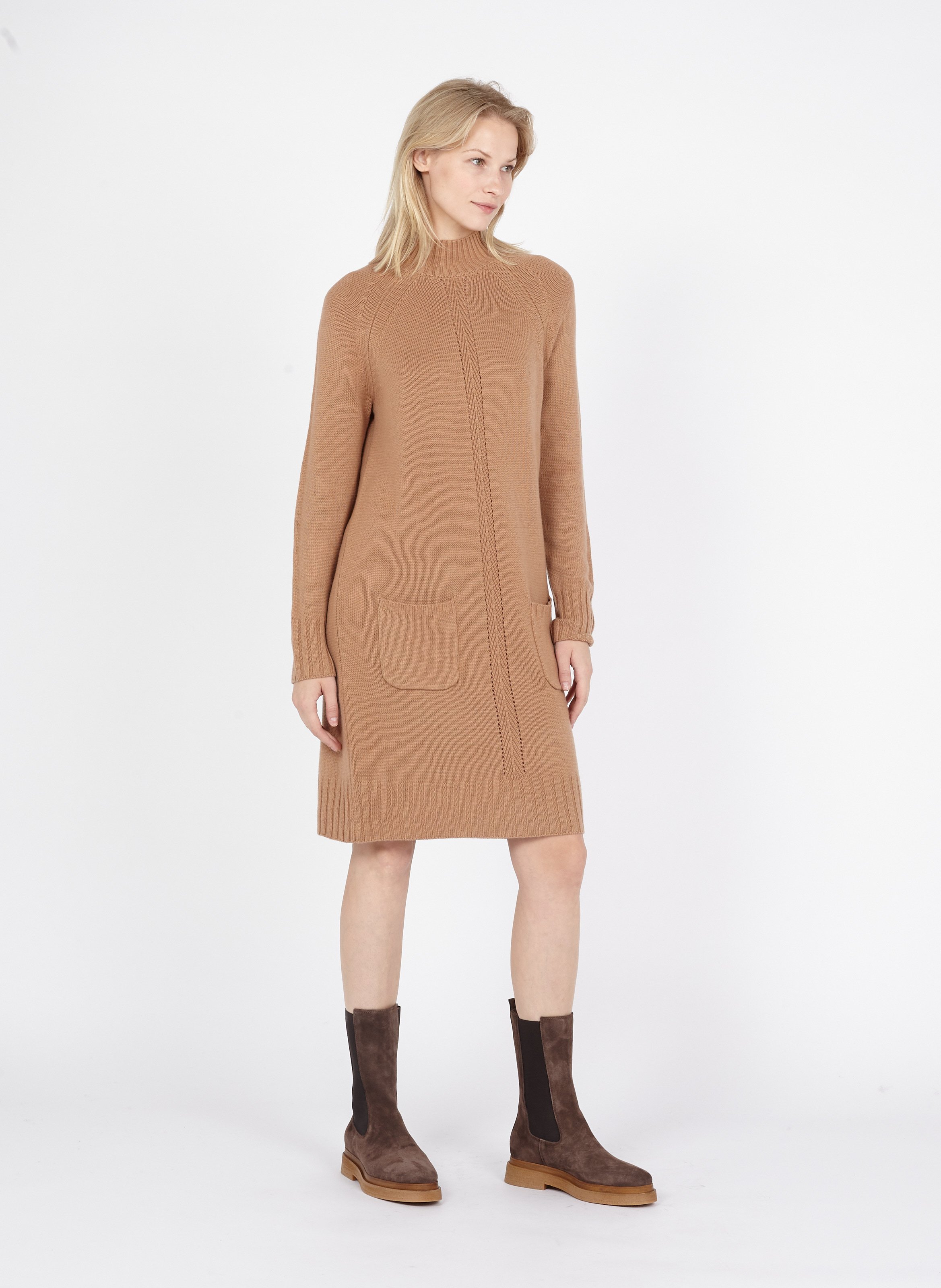 tan knit dress