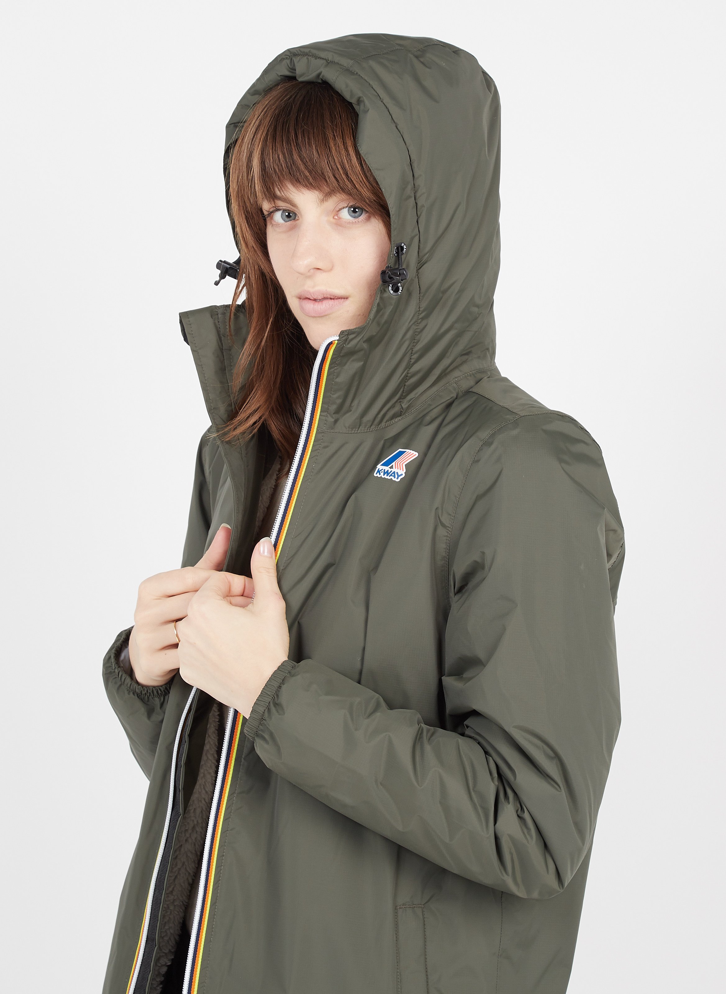 khaki green rain jacket