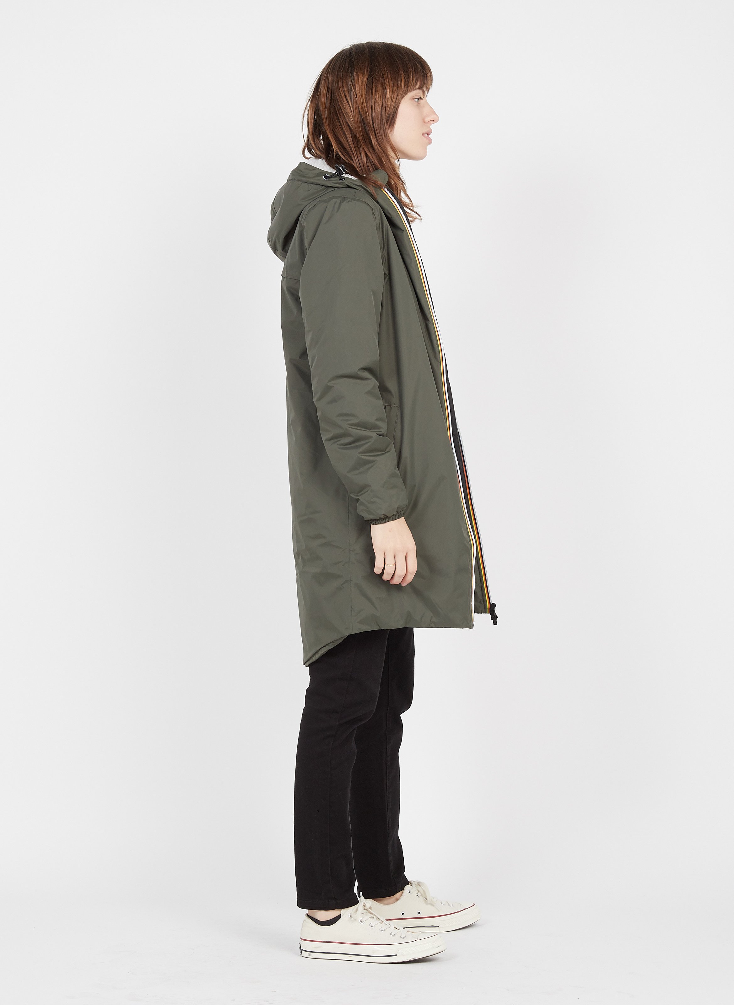 khaki rain jacket