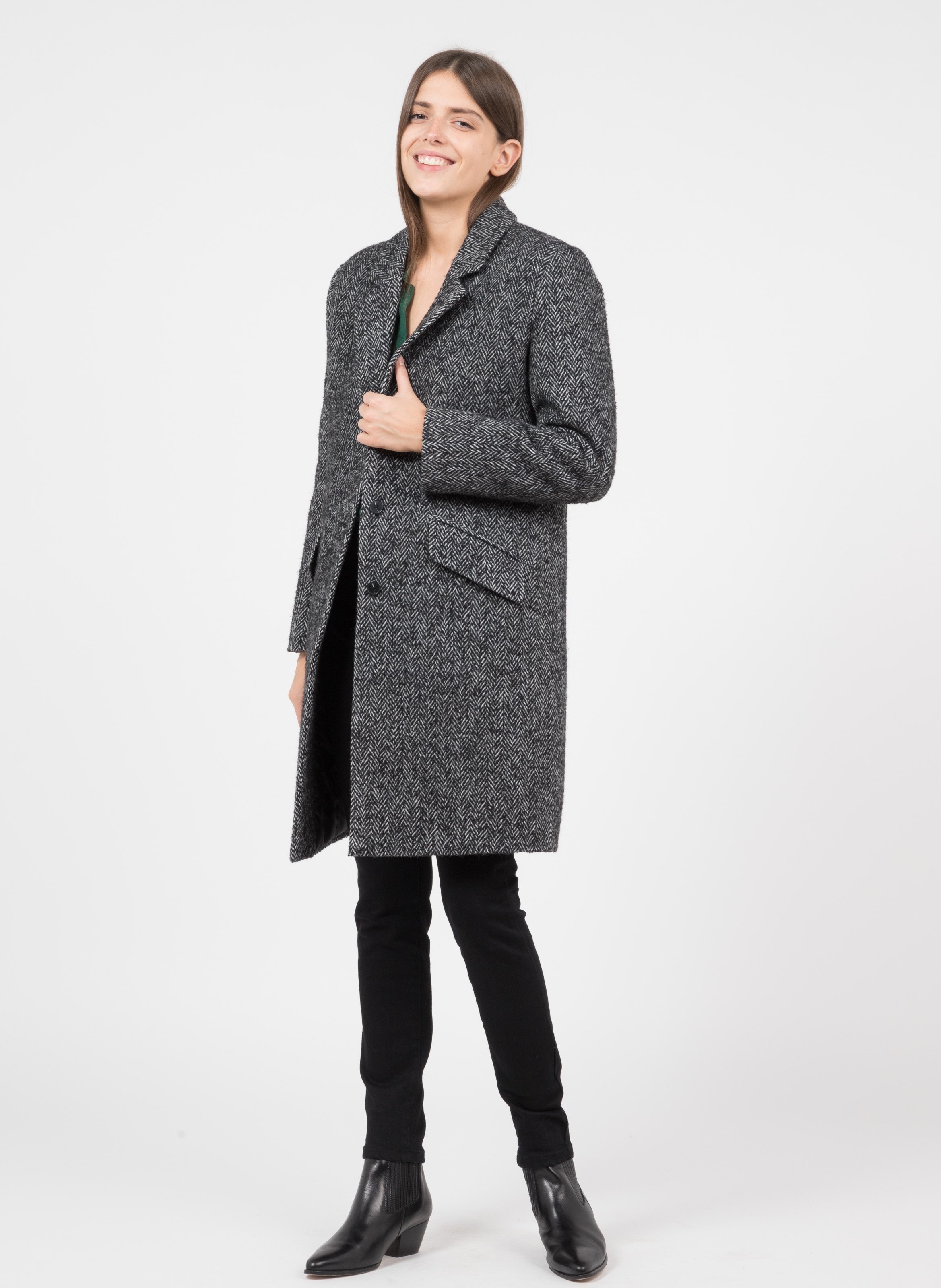 jigsaw herringbone coat