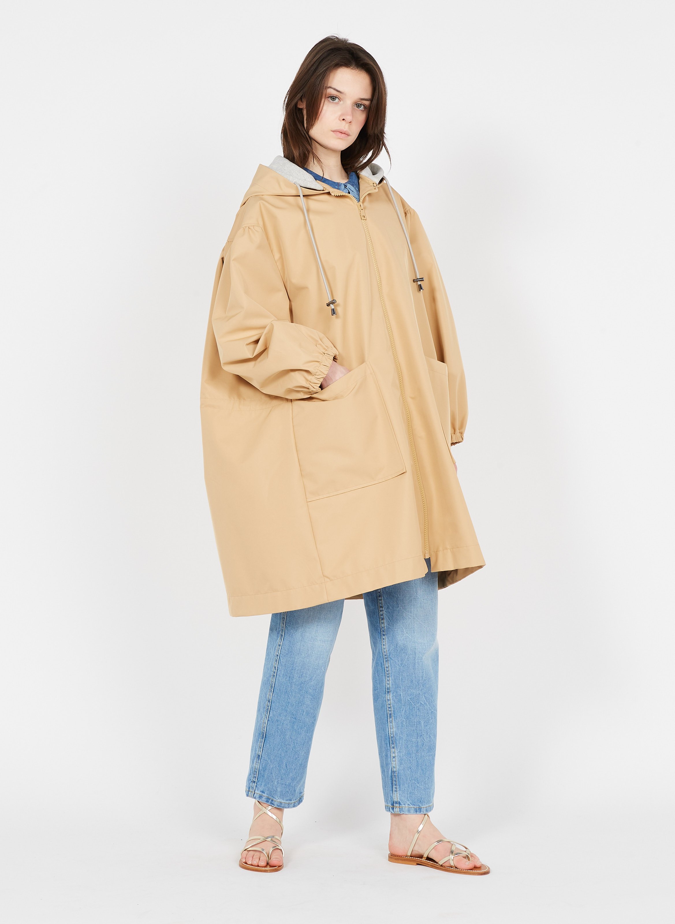 oversized hooded raincoat