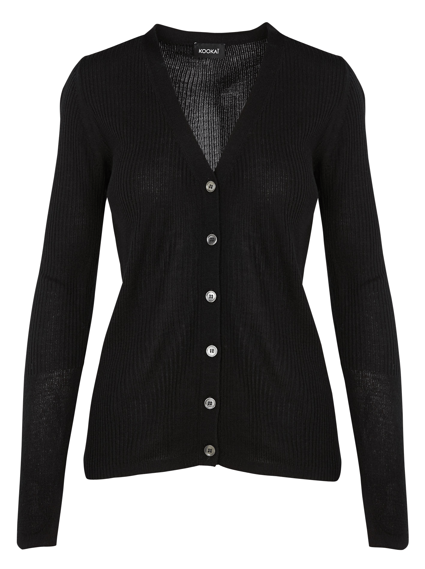 Form-fitting Ribbed Wool-blend Cardigan 