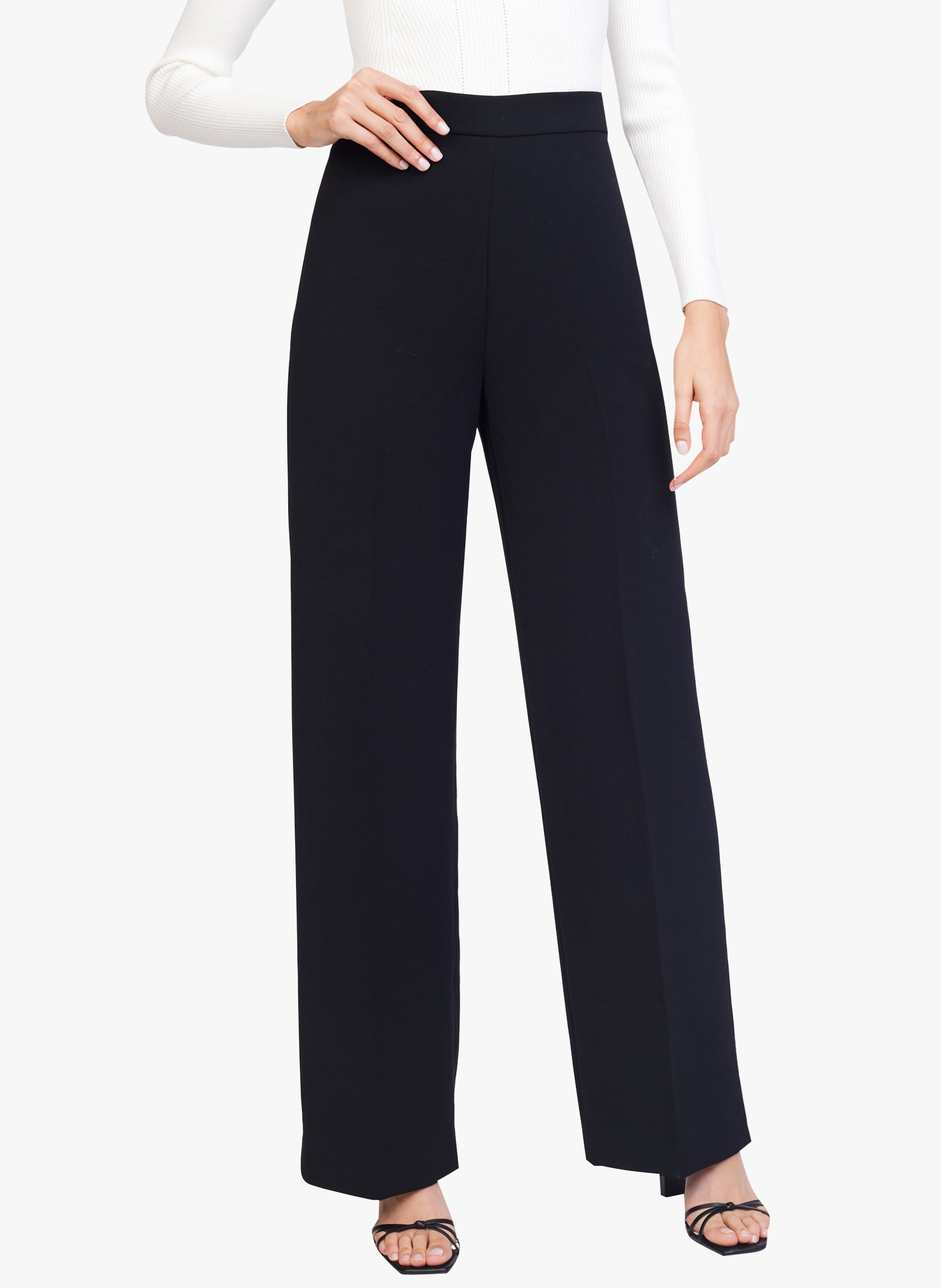 Sale High-waisted Wide-leg Pants Noir 
