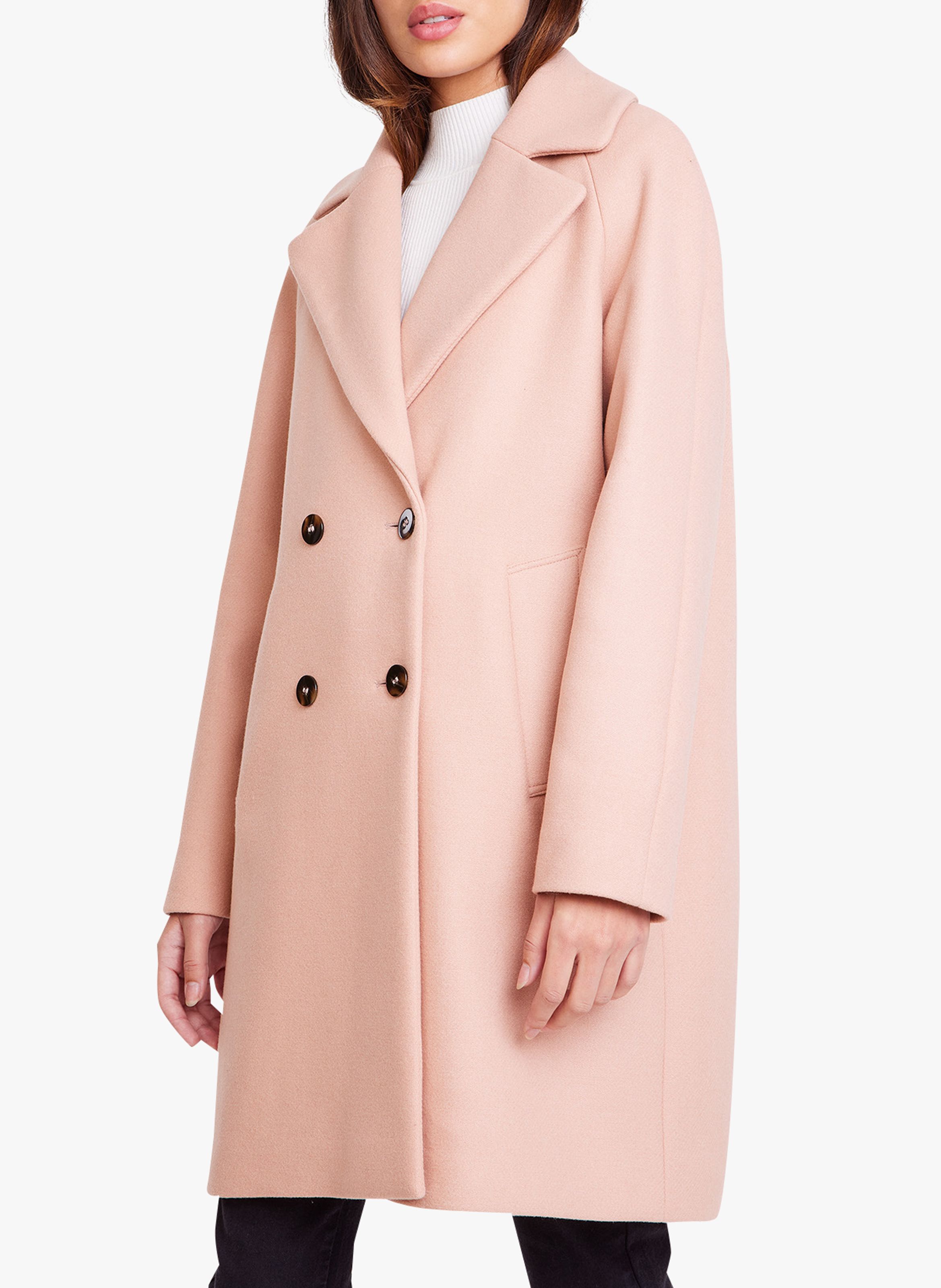 wool blend mid length coat