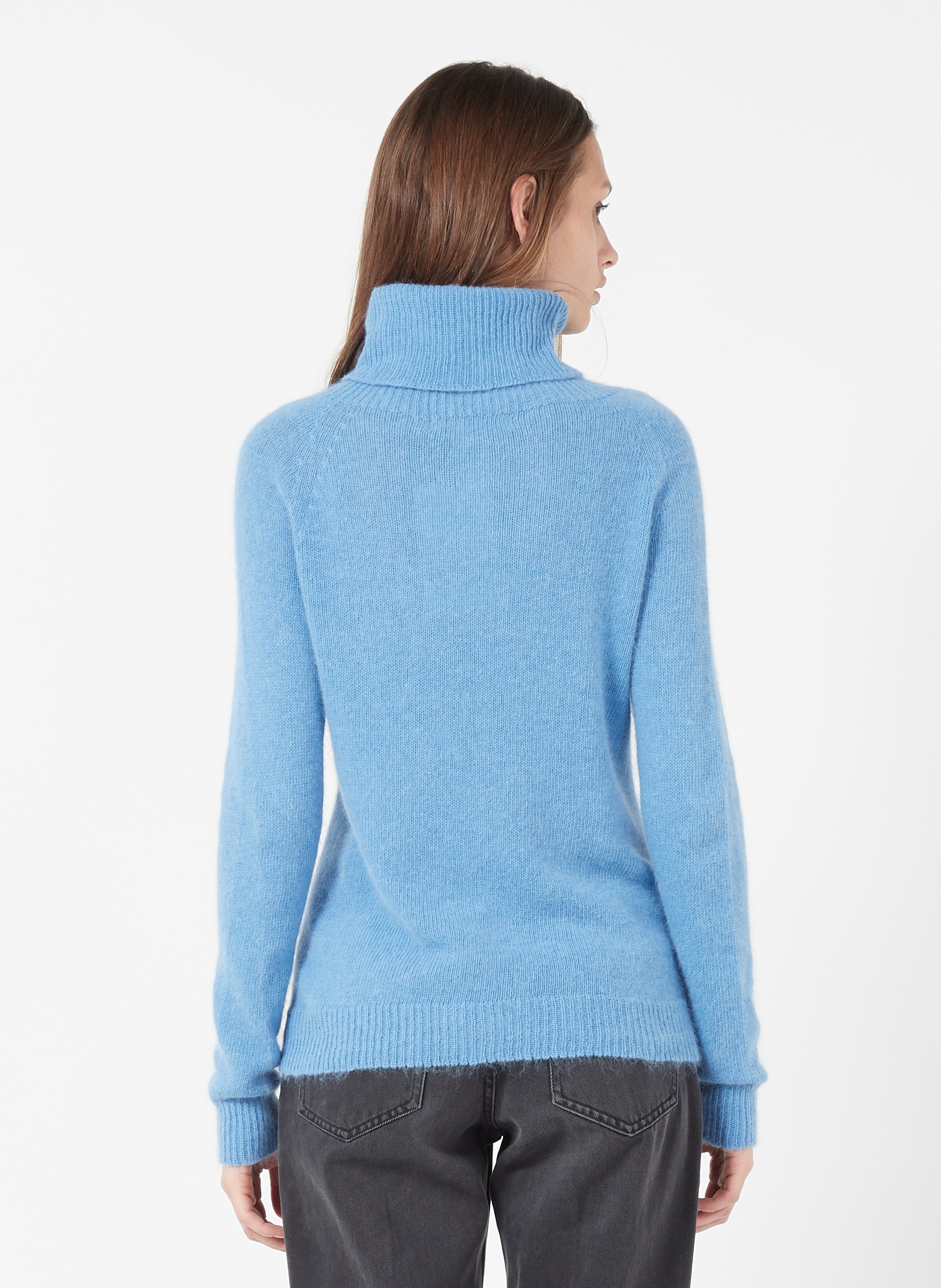 aqua blue turtleneck