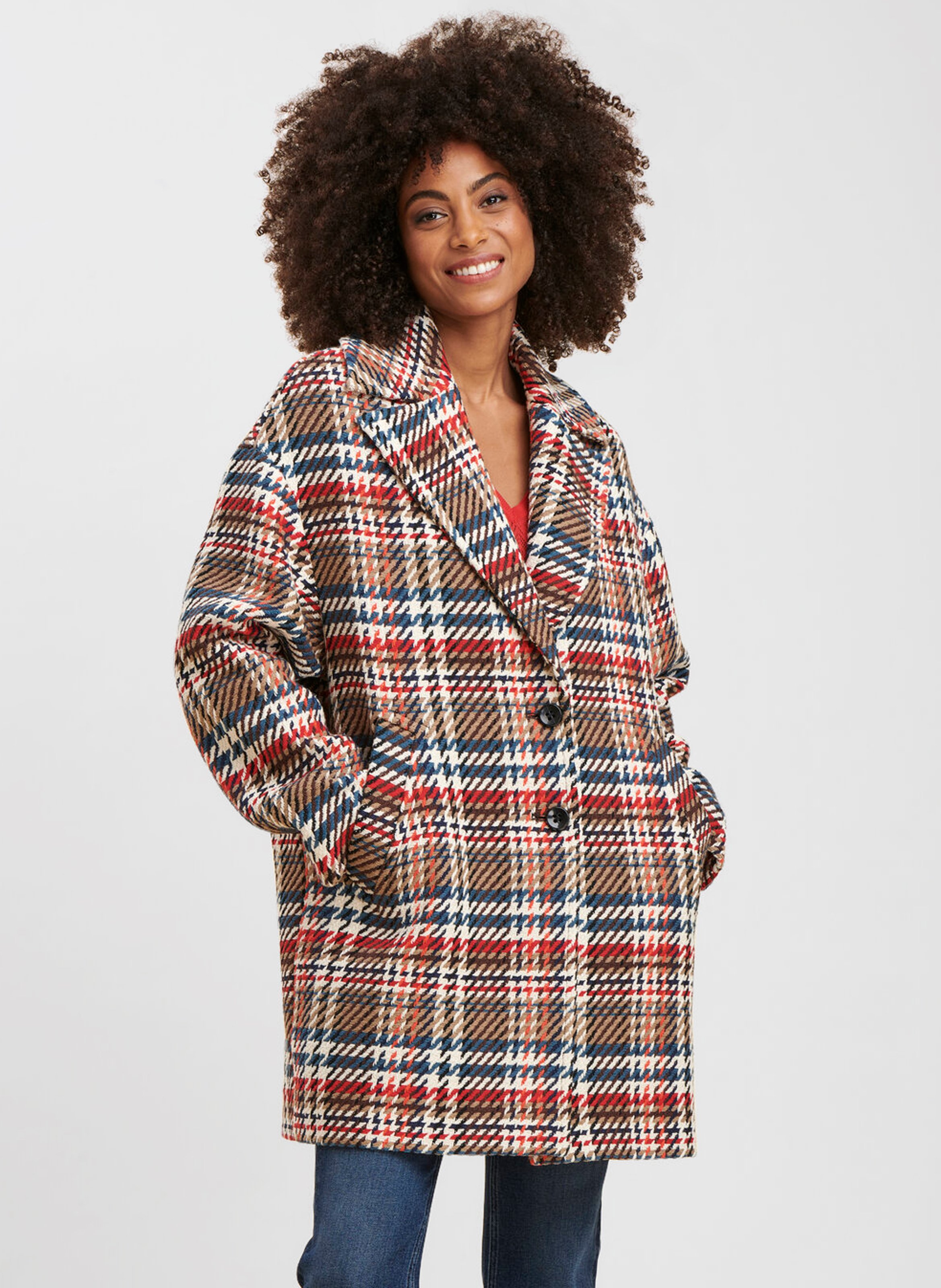 checkered women coat