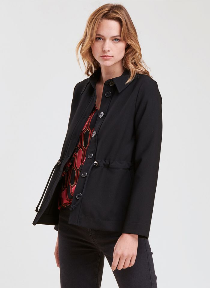 LA FEE MARABOUTEE Black Straight-cut buttoned jacket