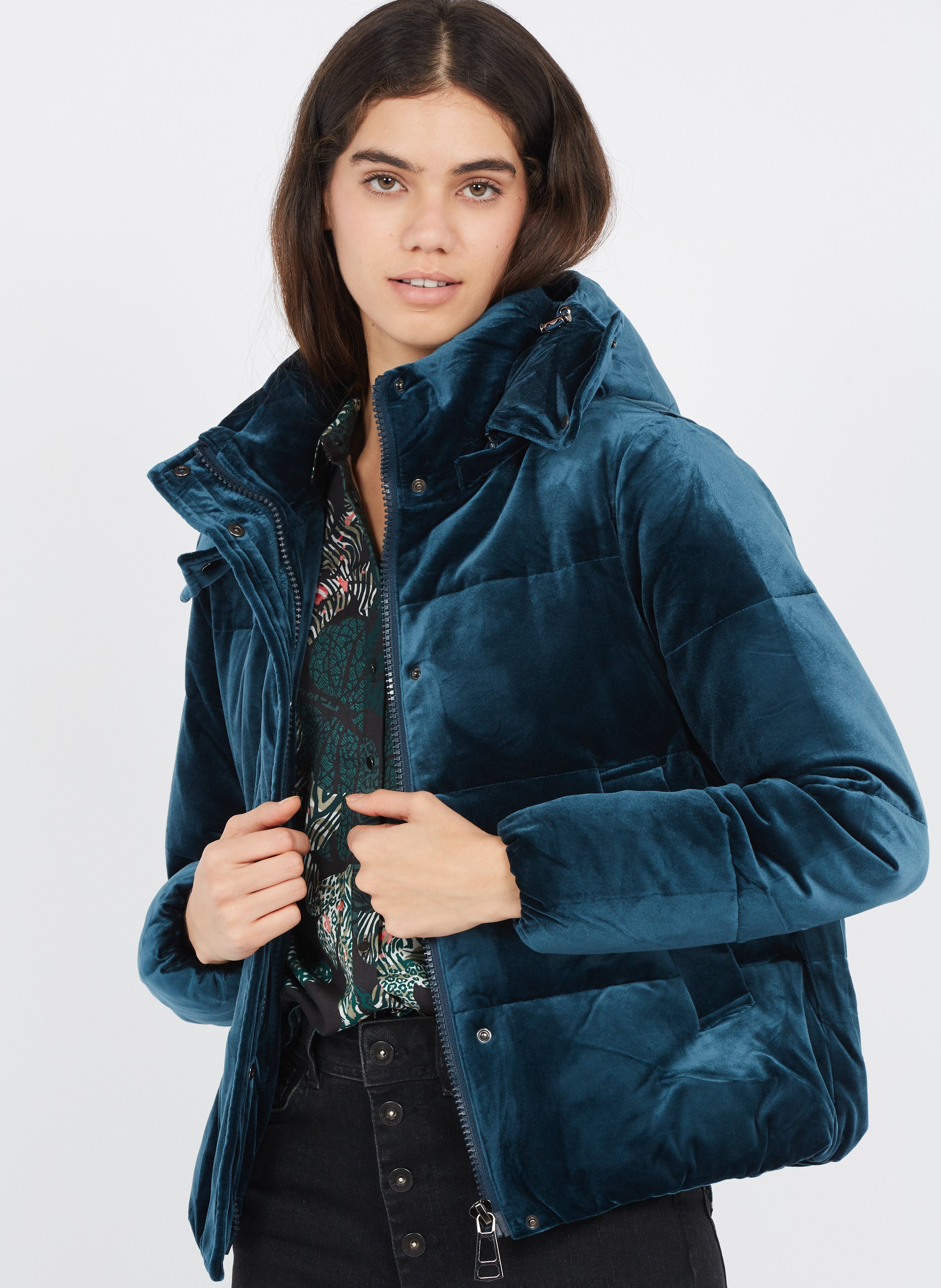 velvet padded jacket