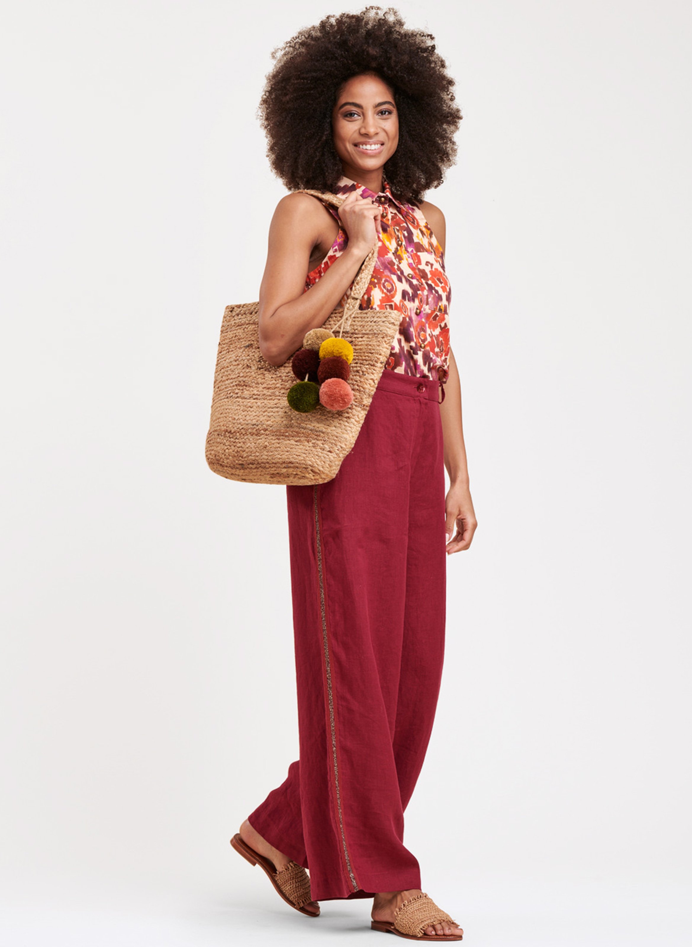 Sale Wide-leg Linen Pants Rhubarbe La 