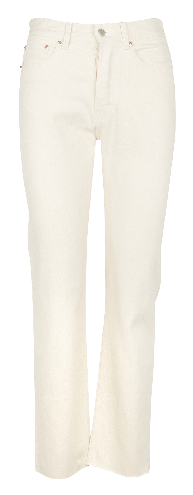 Cottonblend Straight Jeans Ecru Lab Dip Women Place des Tendances