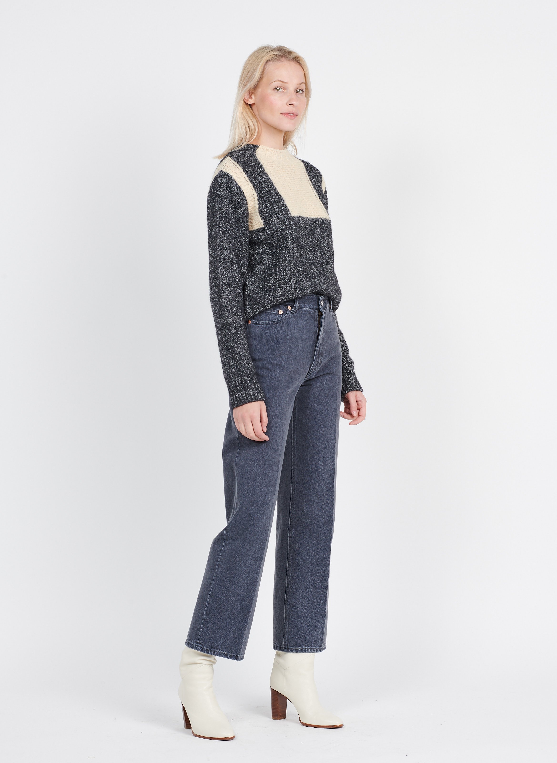 Straightleg Cotton Jeans Light Grey Lab Dip Women Place des Tendances