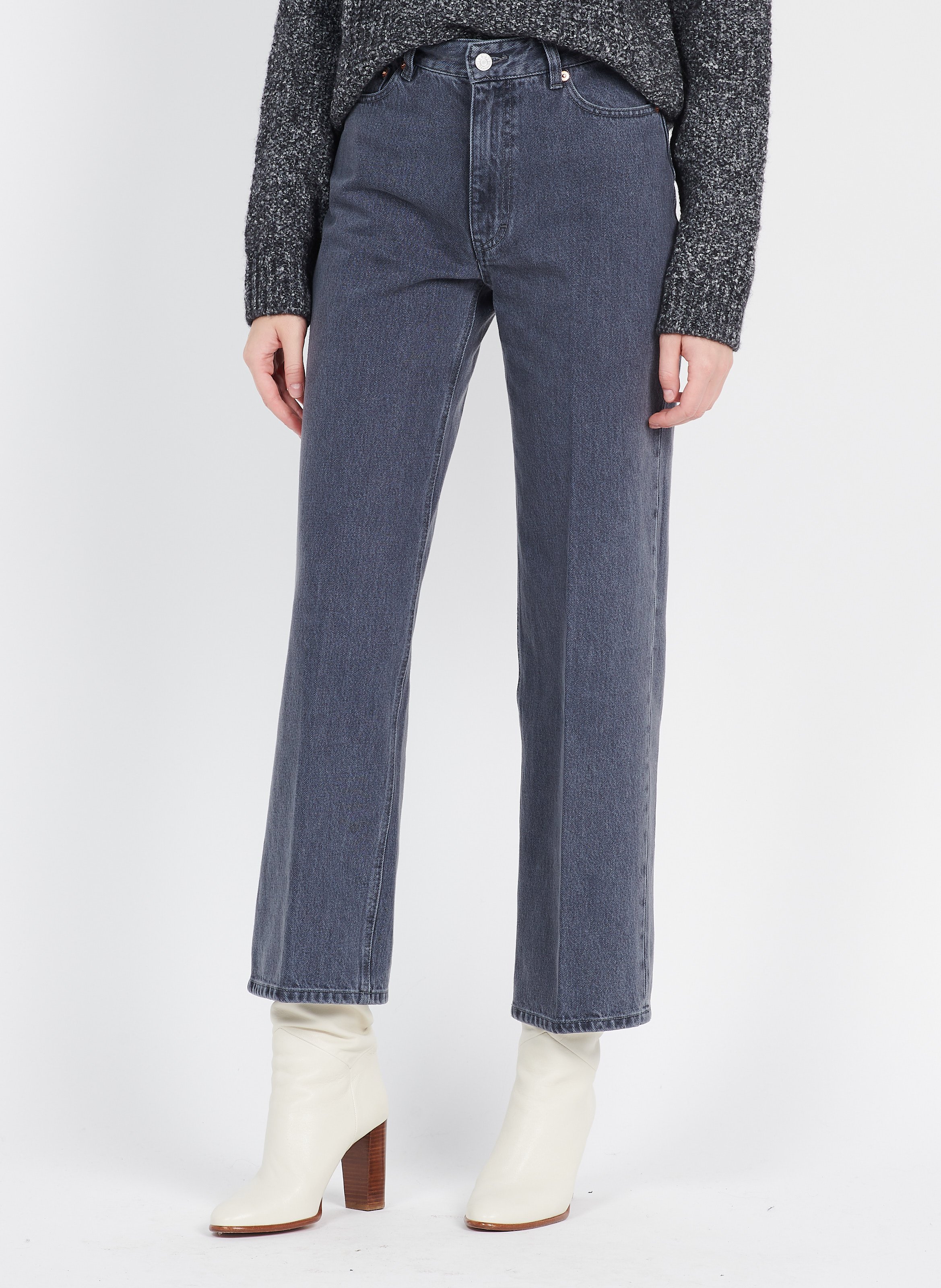 Straightleg Cotton Jeans Light Grey Lab Dip Women Place des Tendances