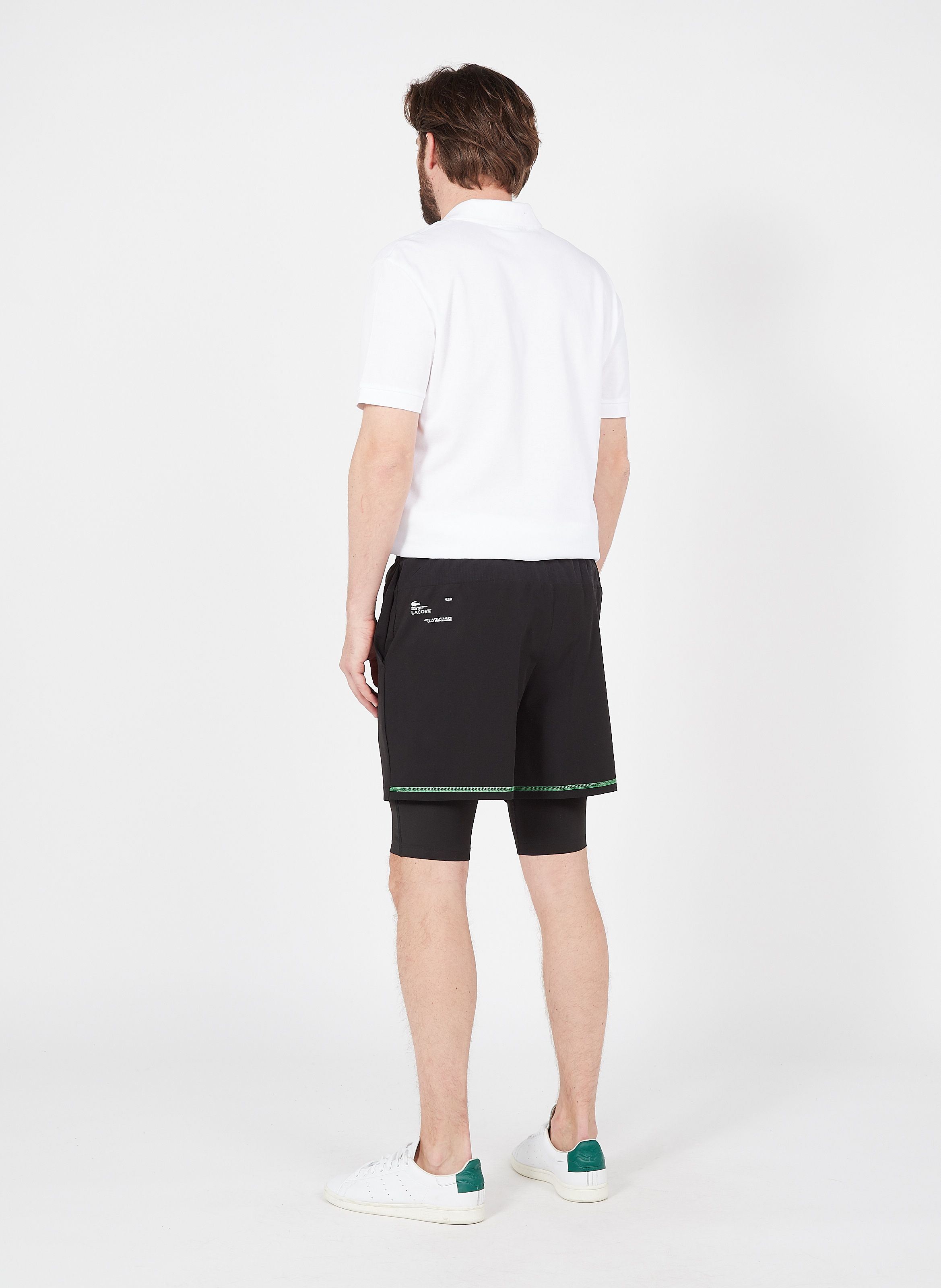 mens black lacoste shorts