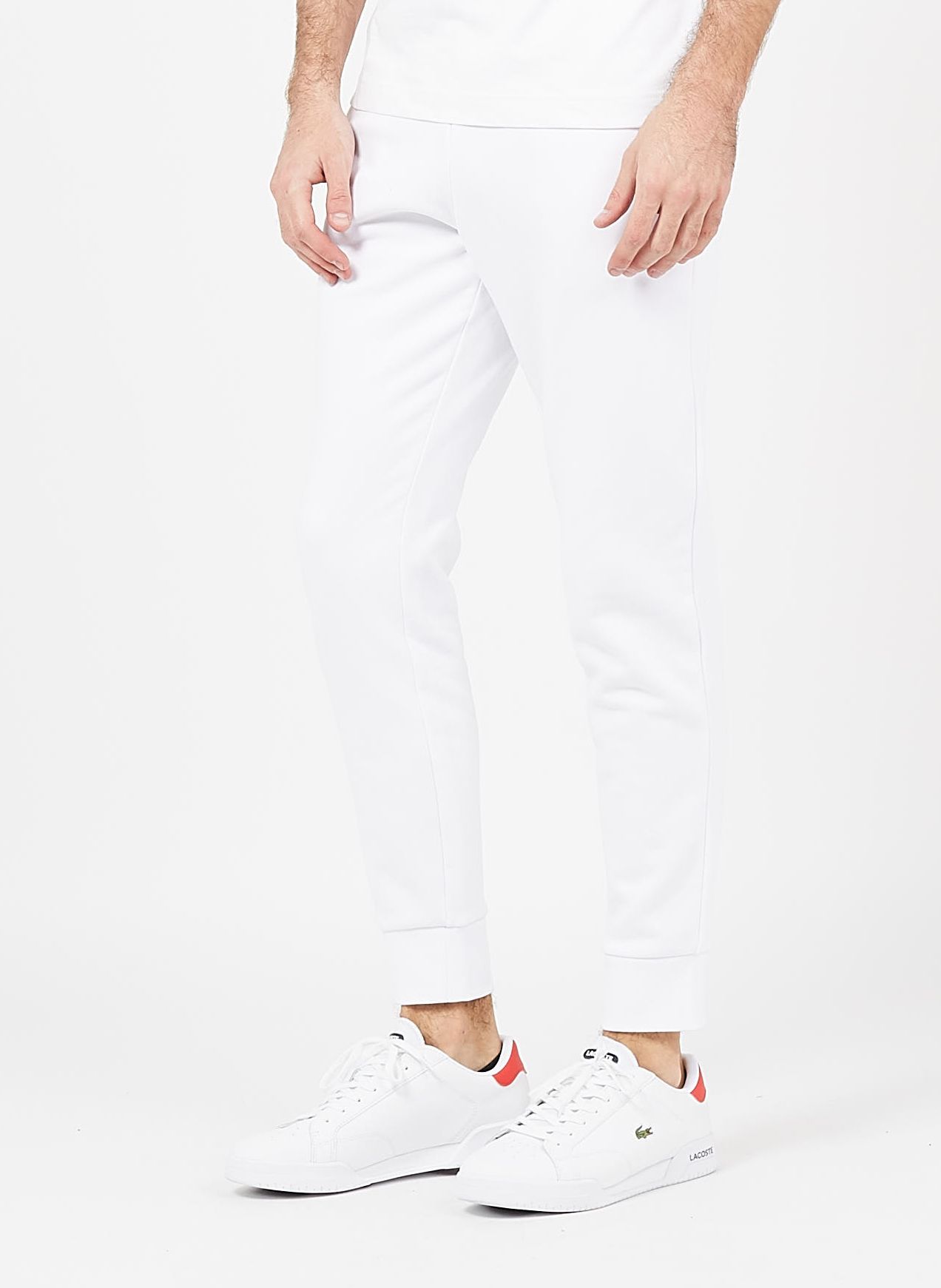 lacoste white joggers