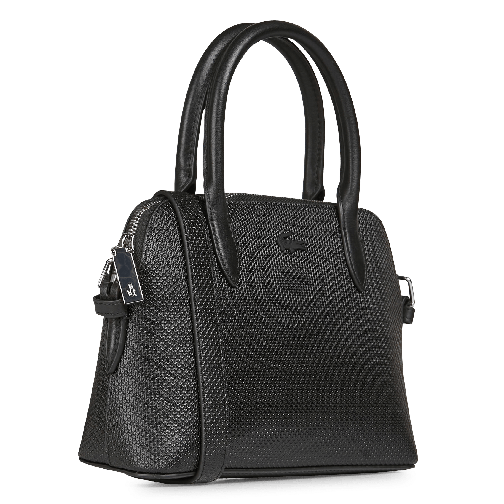 black leather handbag