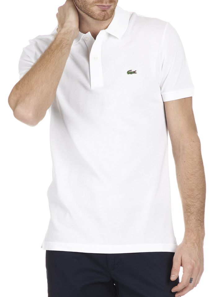 Slim-fit Cotton Polo Shirt Blanc Lacoste Men | Place Tendances