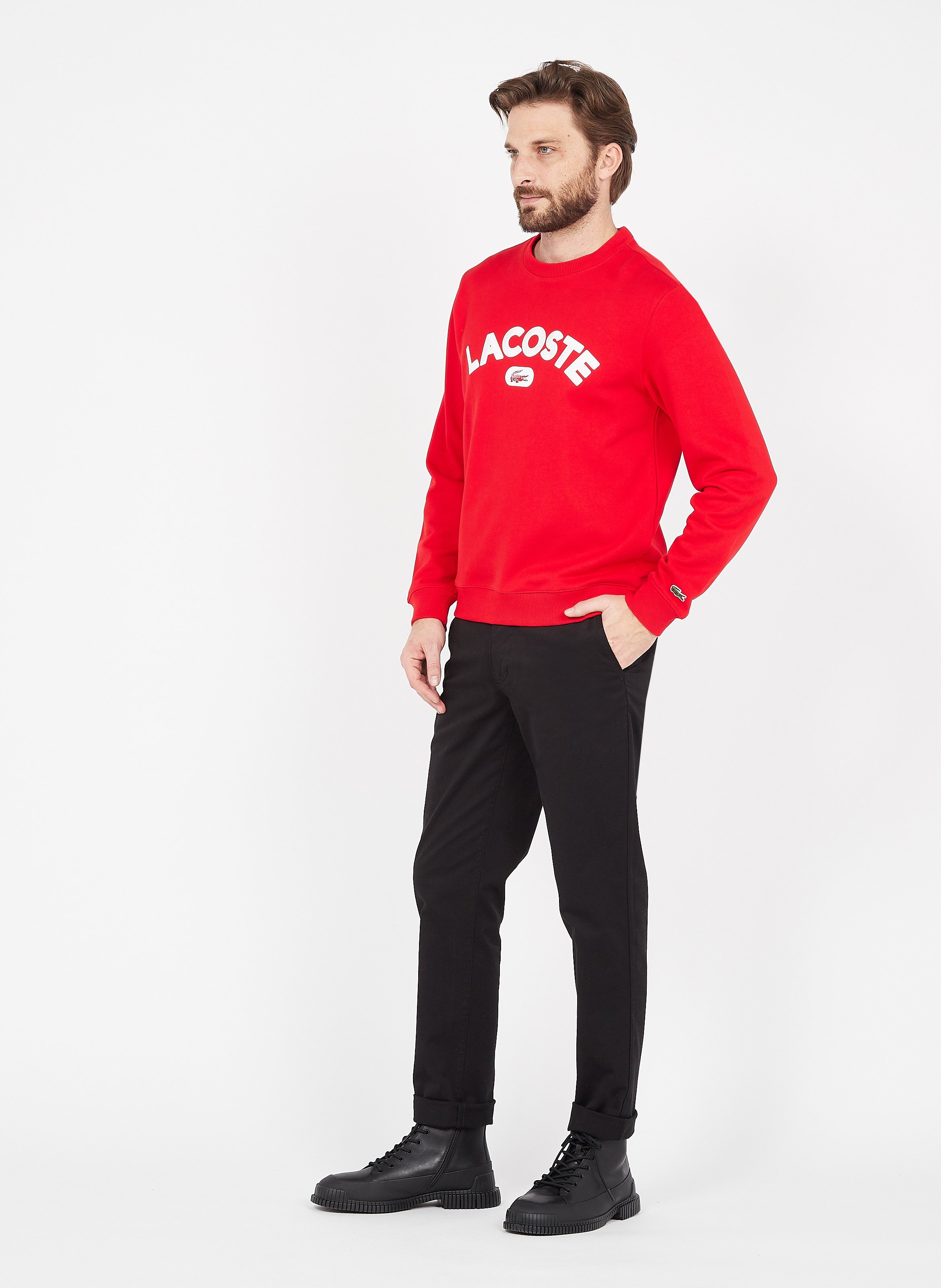 lacoste sweat rouge