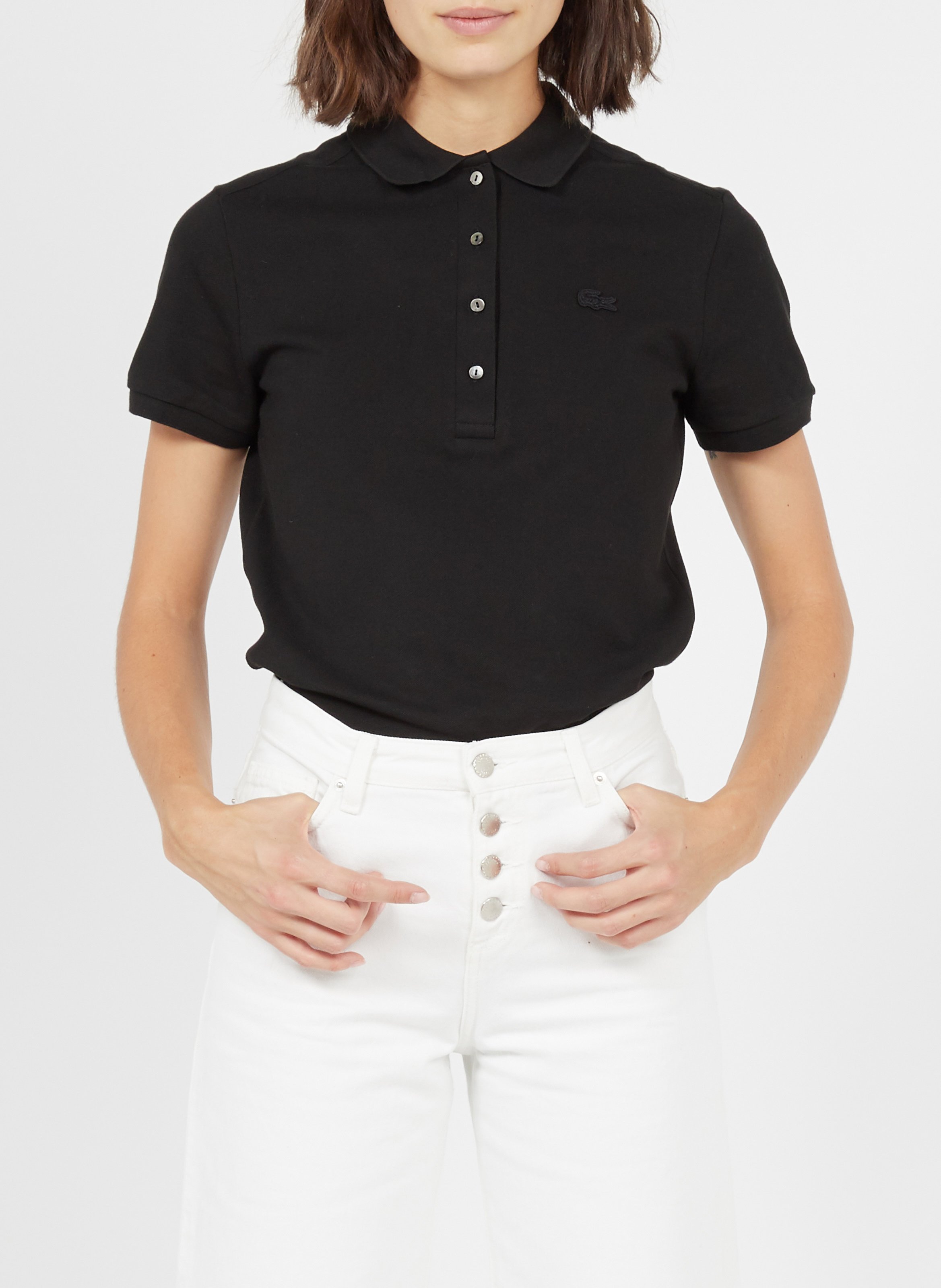 fitted black polo
