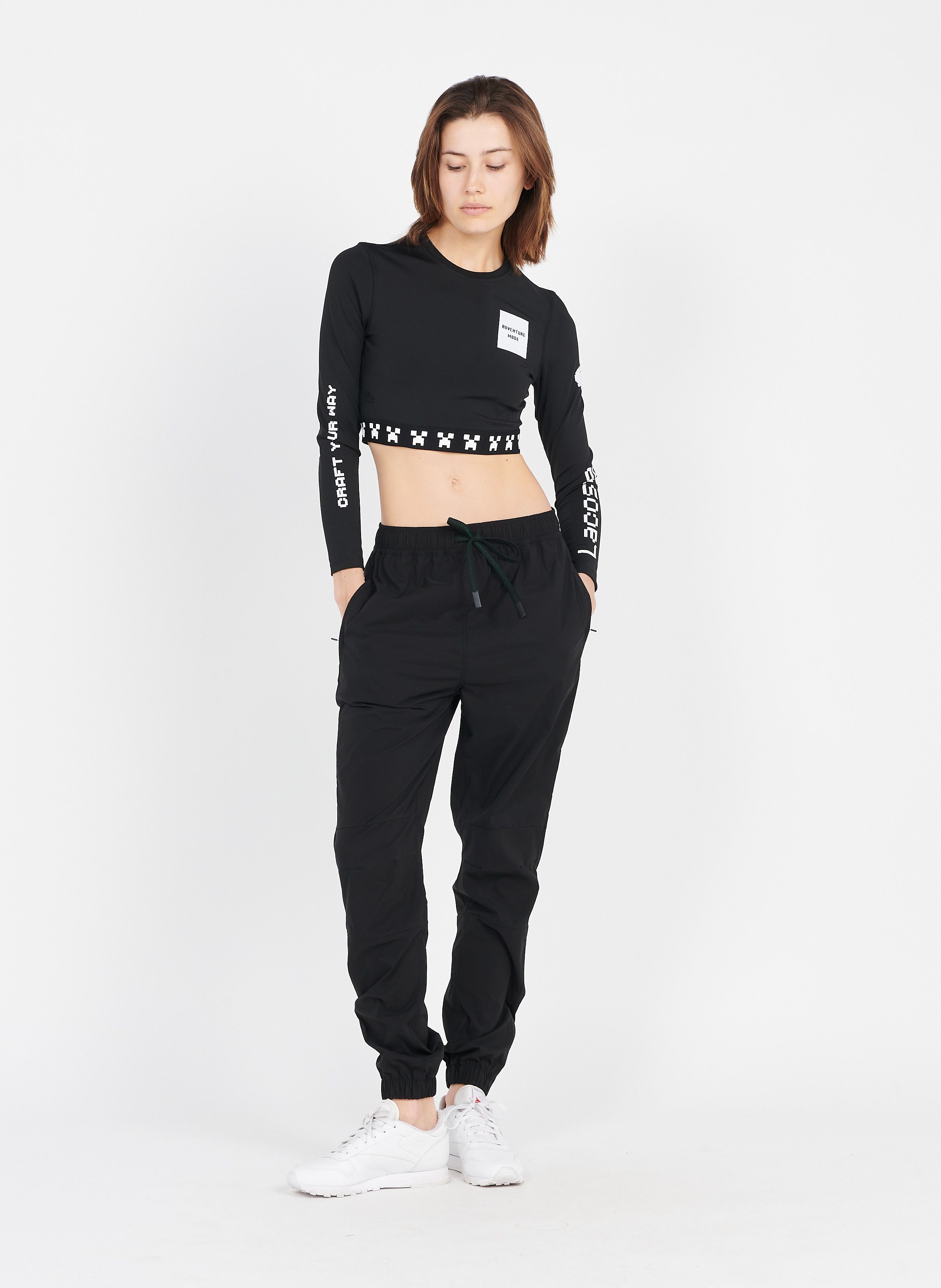 lacoste track pants black