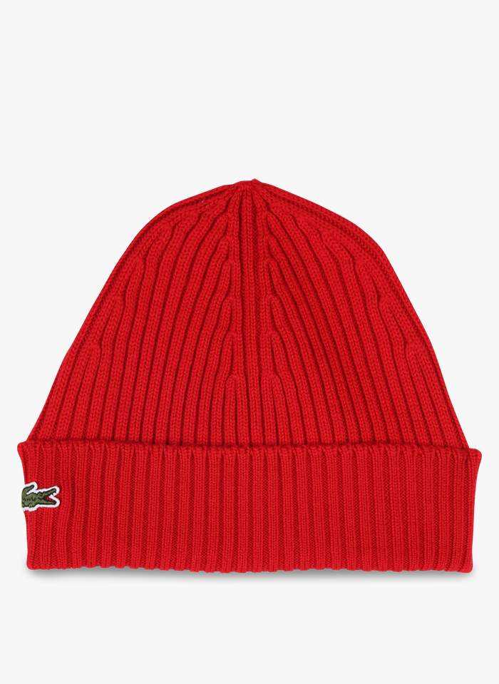 LACOSTE Red Wool beanie