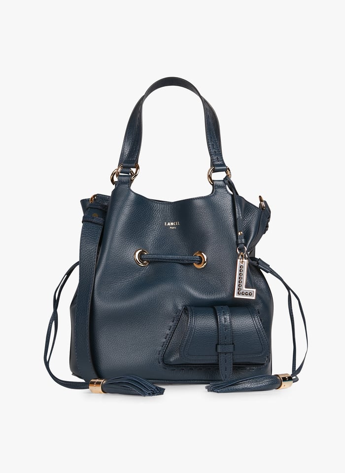 Blue leather best sale bucket bag