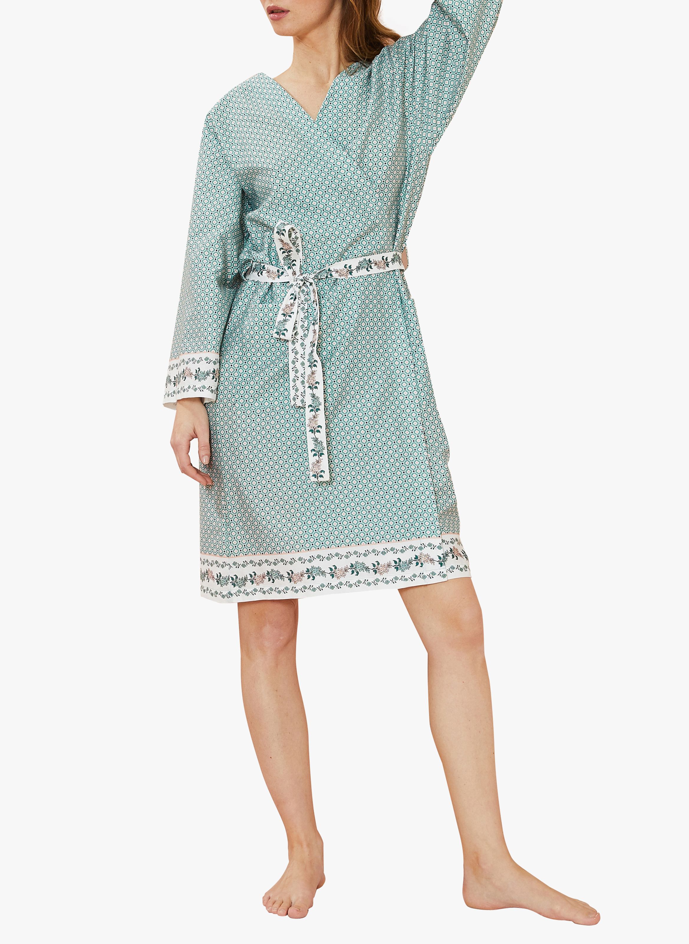 printed cotton dressing gown