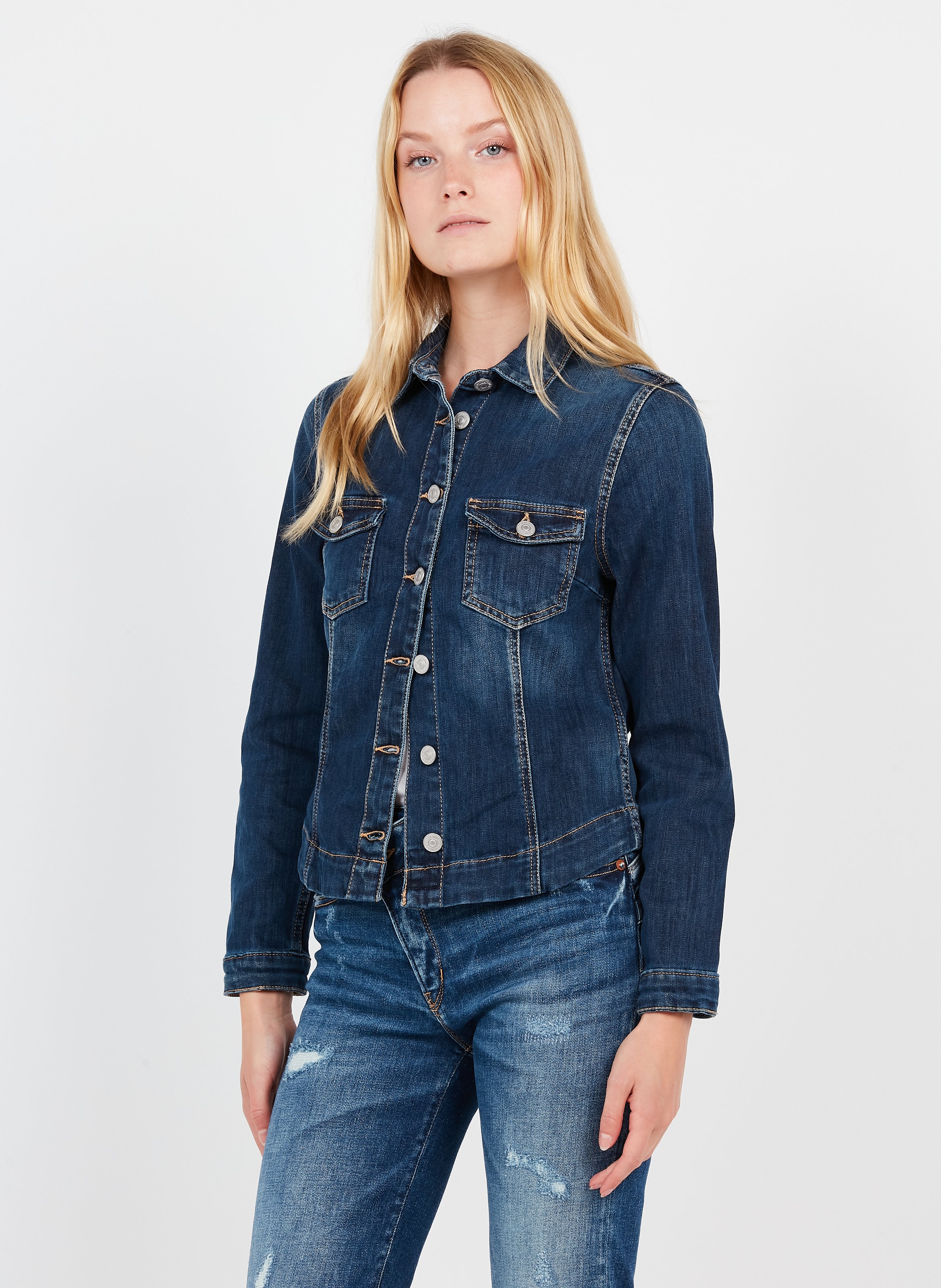 Cotton-blend Denim Jacket With Classic 