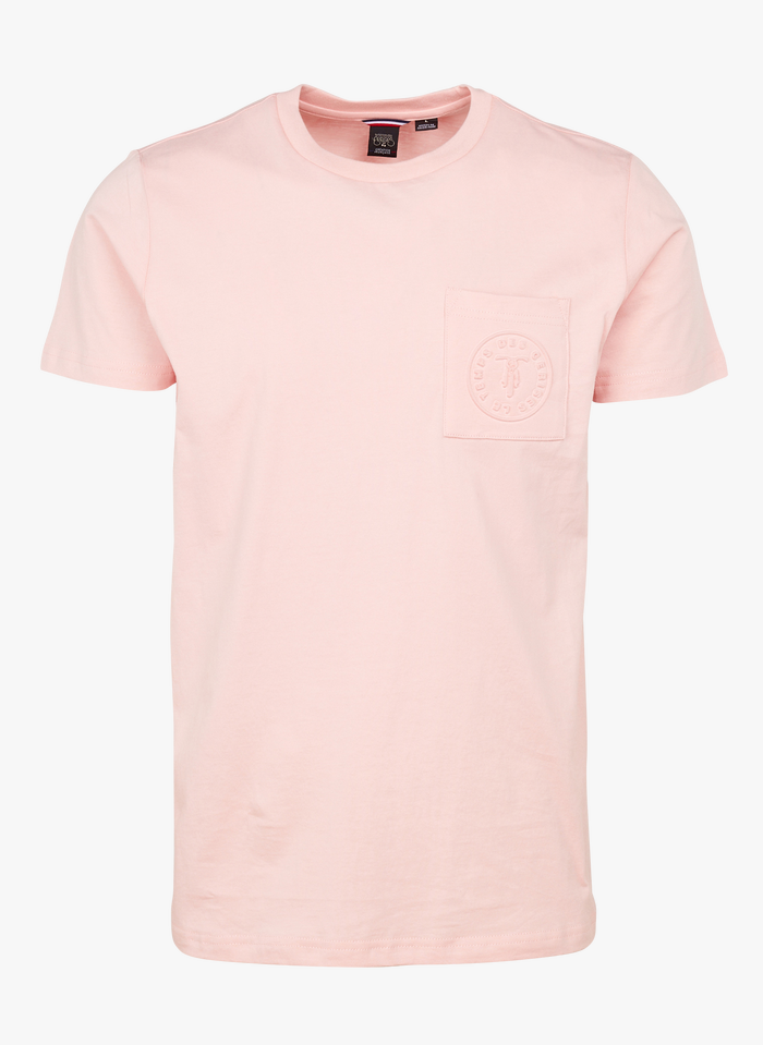 LE TEMPS DES CERISES Pink Regular-fit round-neck cotton T-shirt