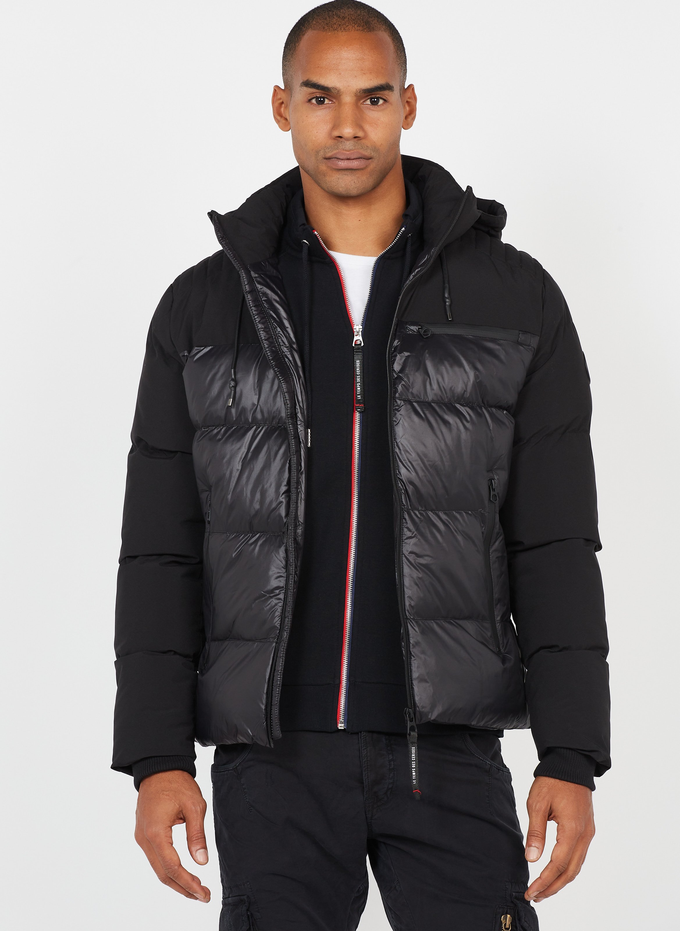 navy short padded coat