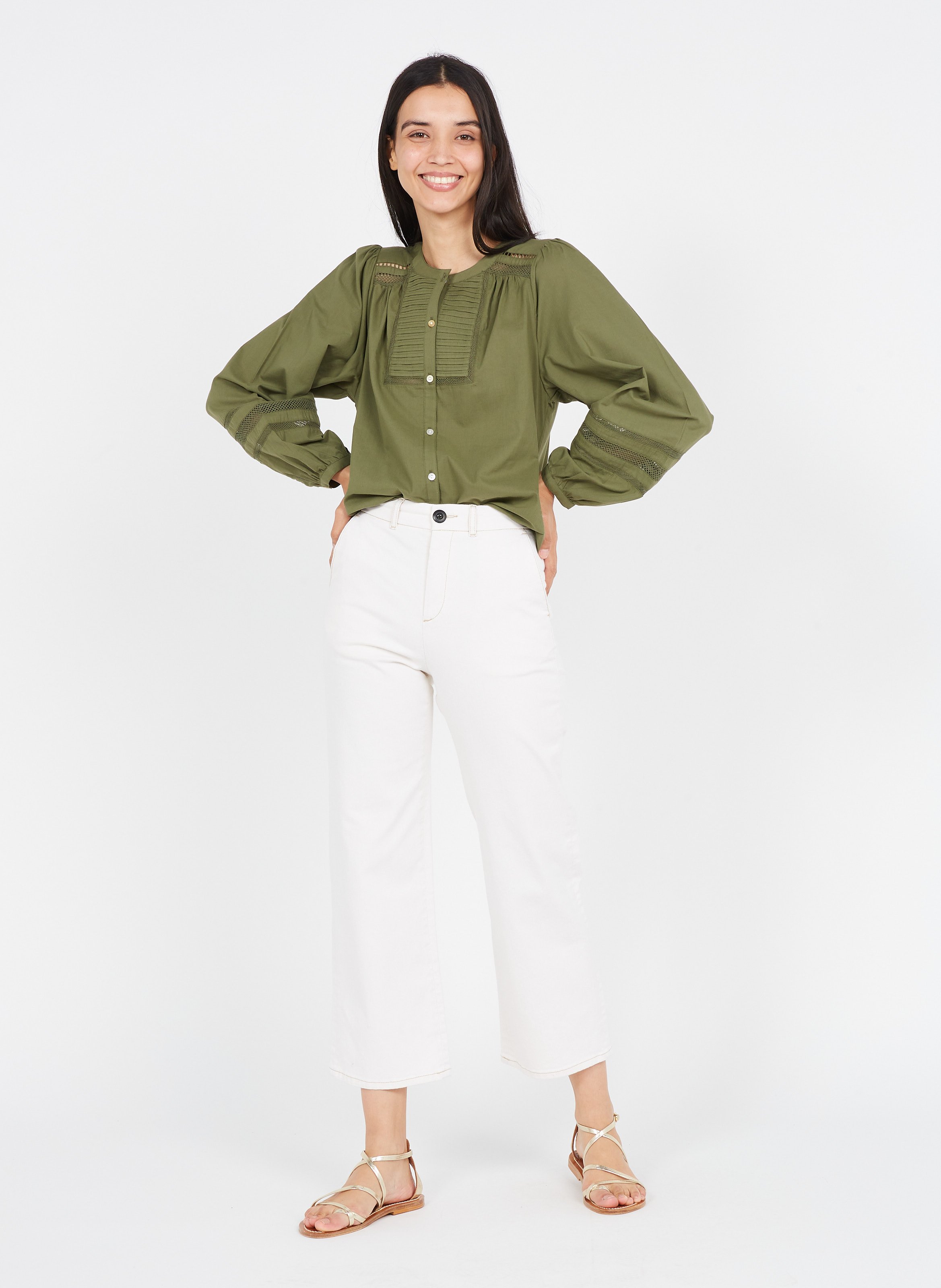 Guipure Lace Details Kaki Ekyog - Women 