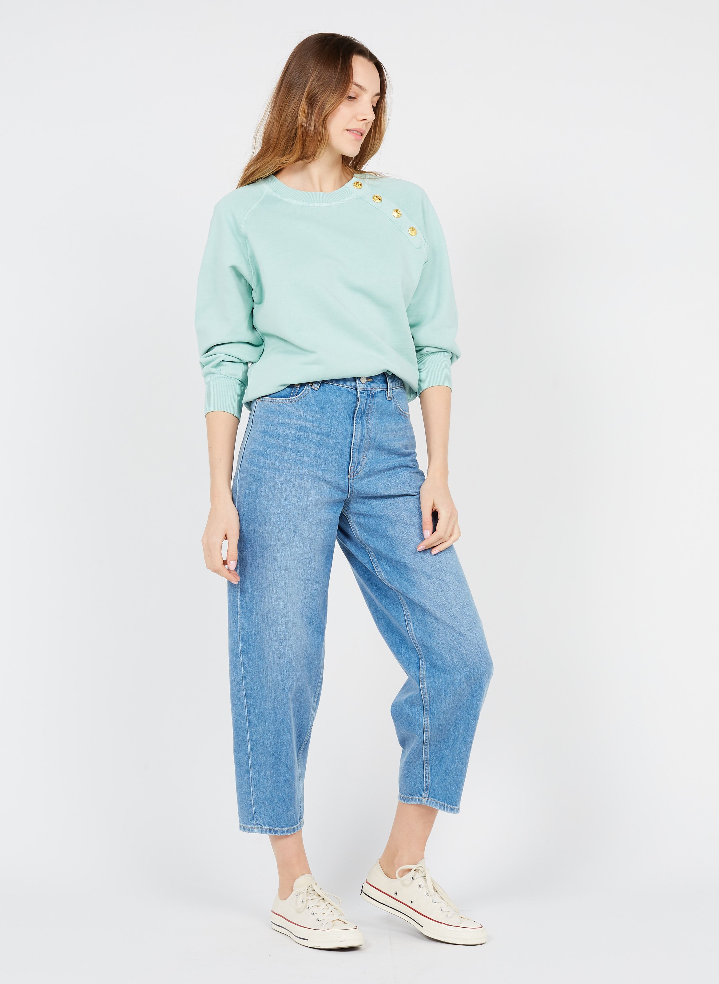 Sale High-rise Straight-leg Jeans In 27 