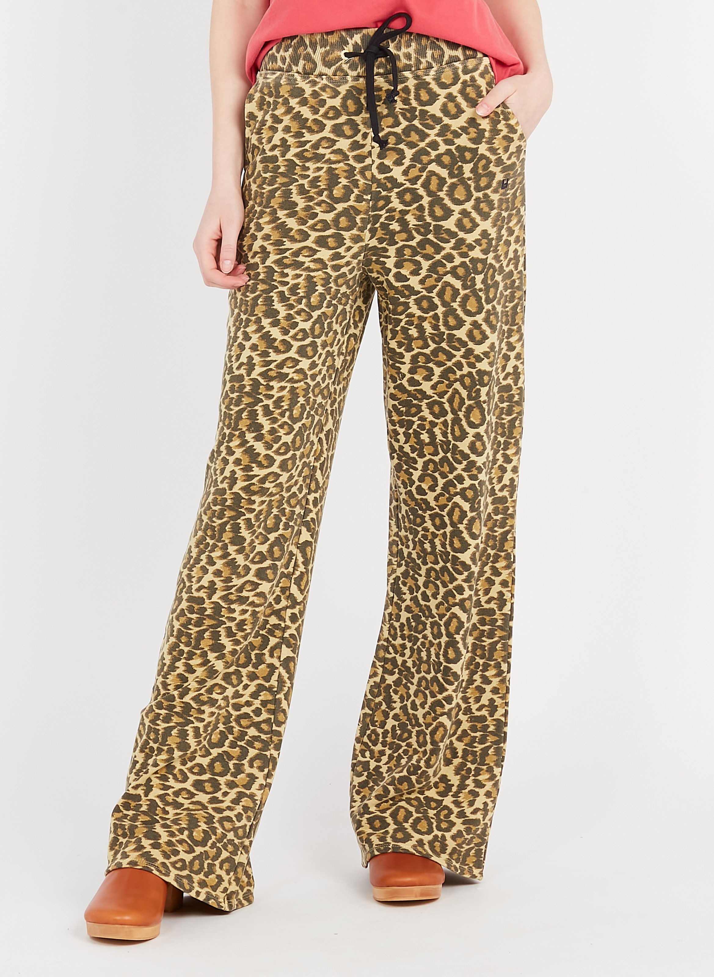 Yellow leopard print trousers Clearance