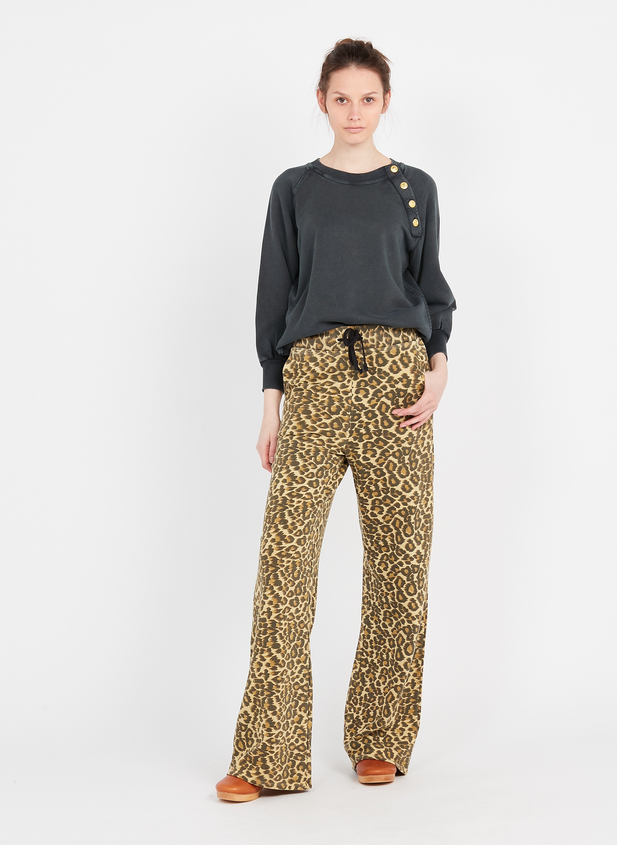 Yellow leopard print trousers Clearance