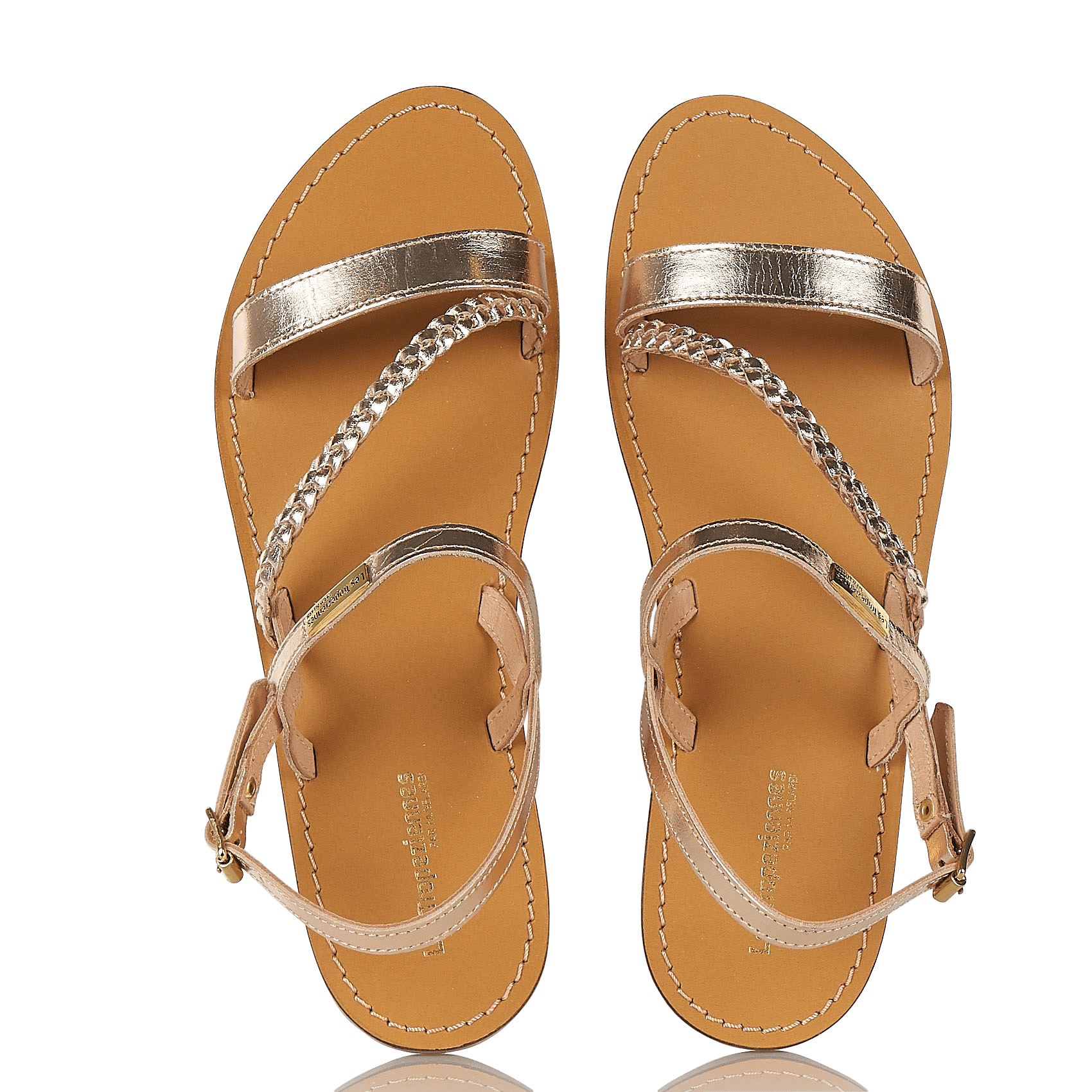 gold leather thongs