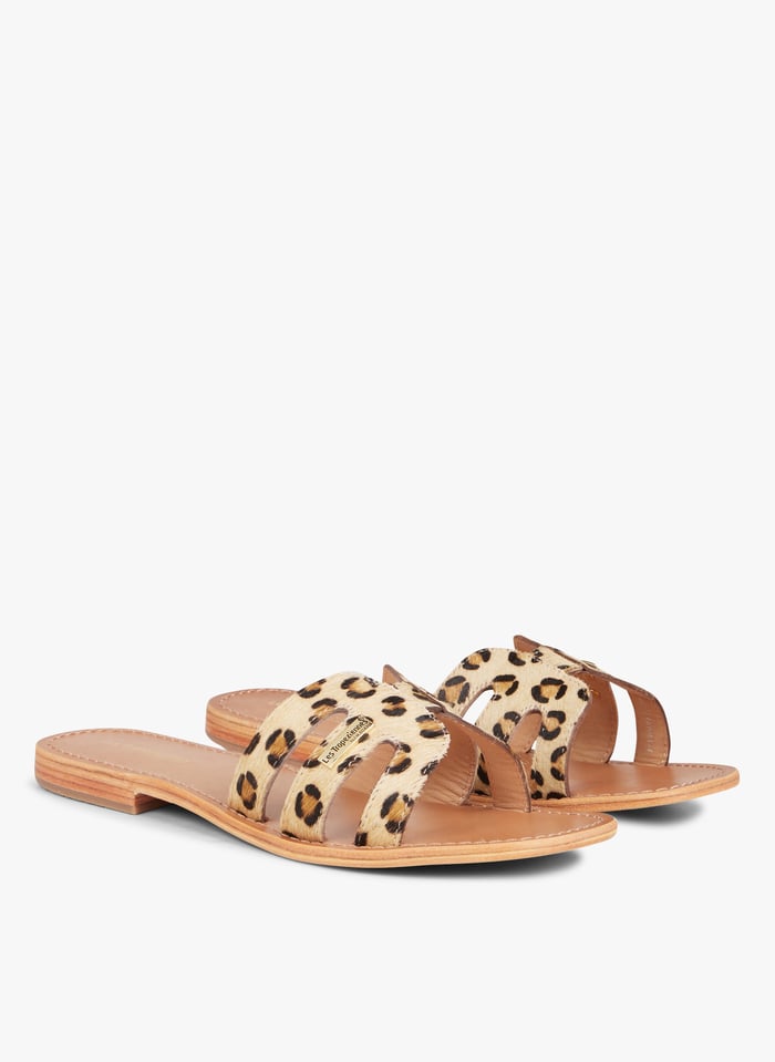Flat Leather Mules Leopard Les Tropeziennes Par M.belarbi Women