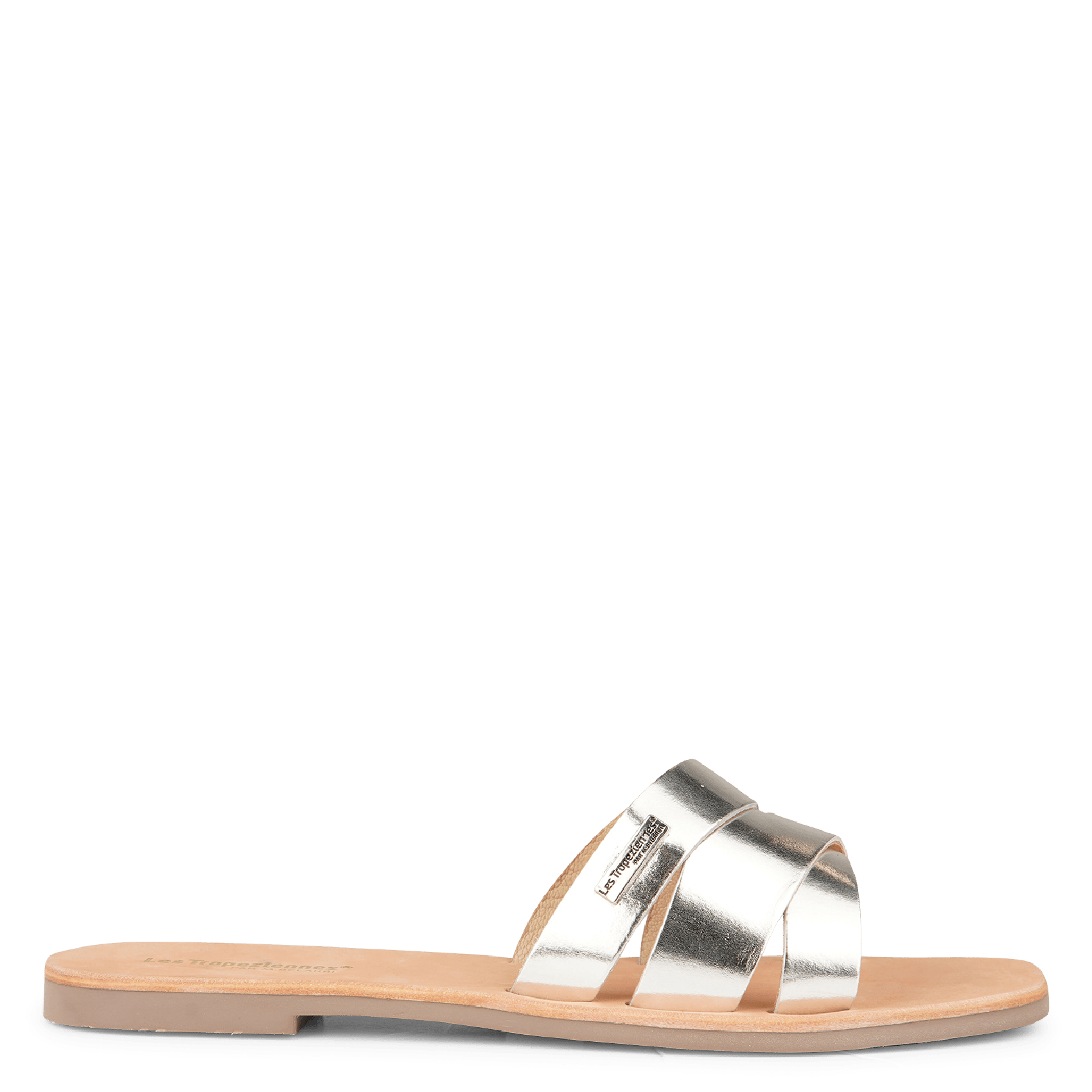 silver women's mules