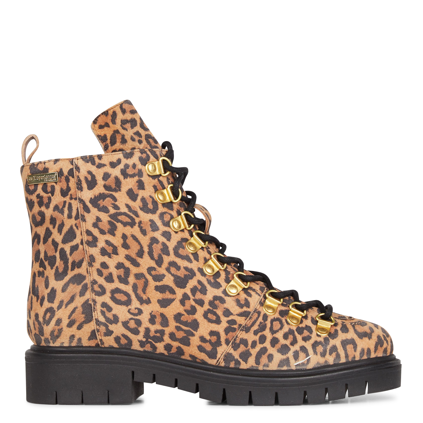 leopard print mid calf boots