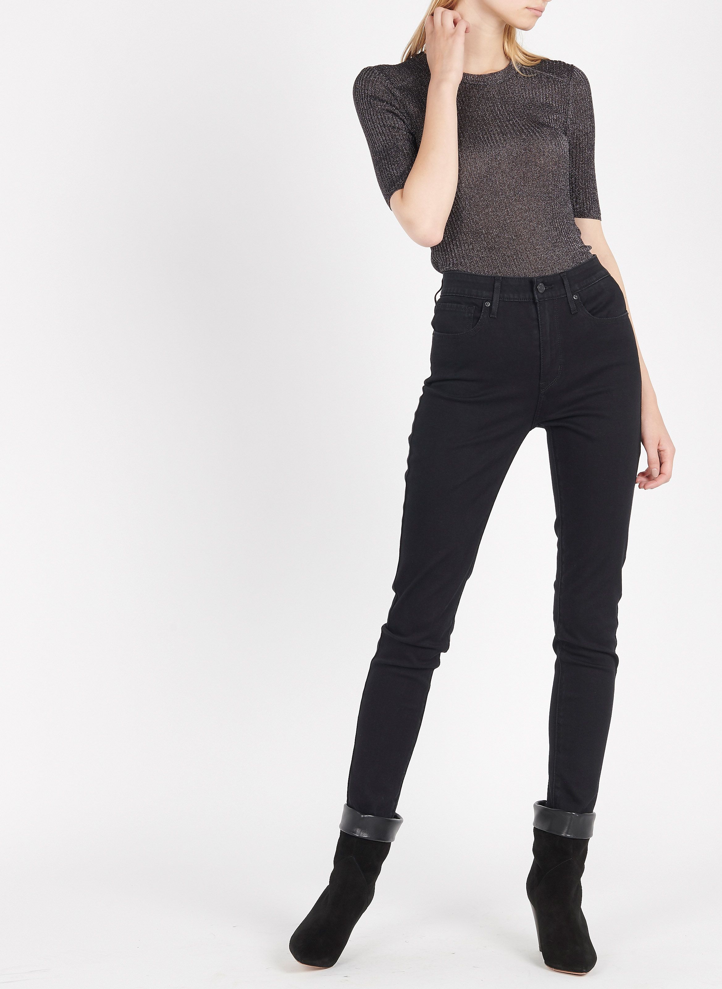 721 high rise skinny jeans outlet black