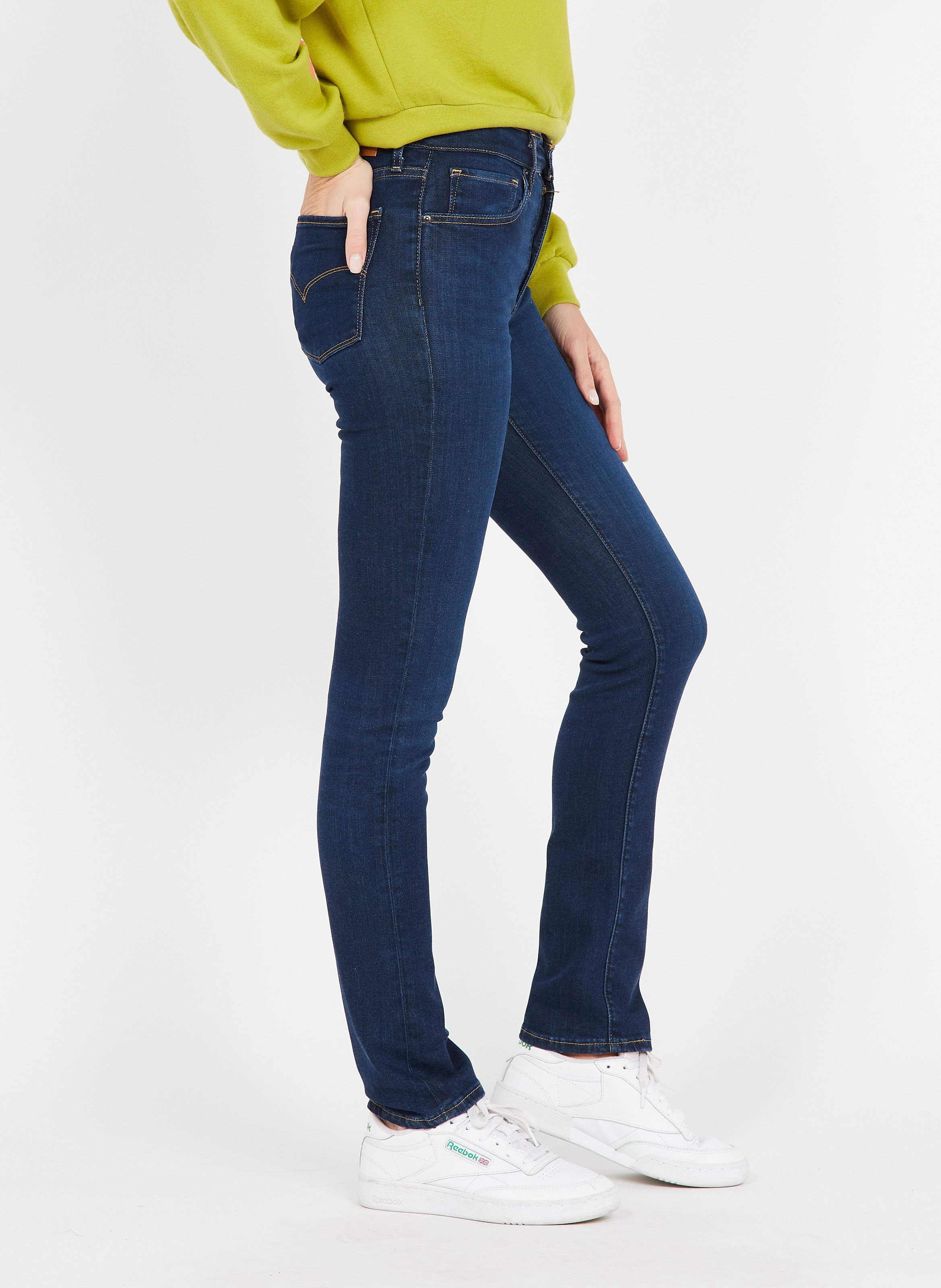 724 High Rise Slim Straight Jeans Bleu 