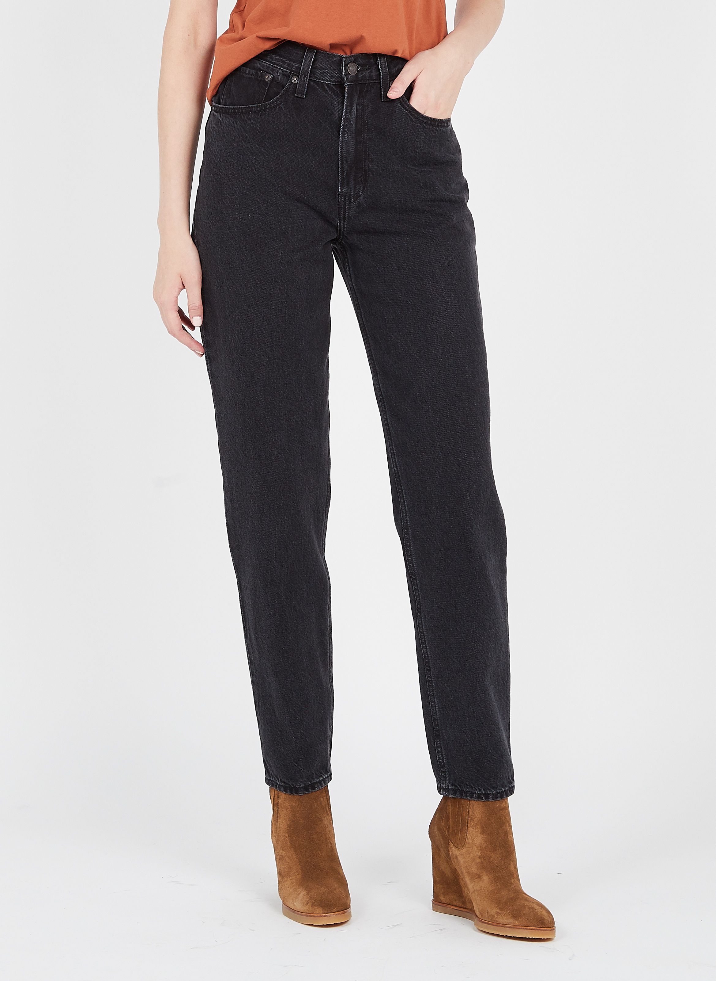 Jeans mom fit noir new arrivals