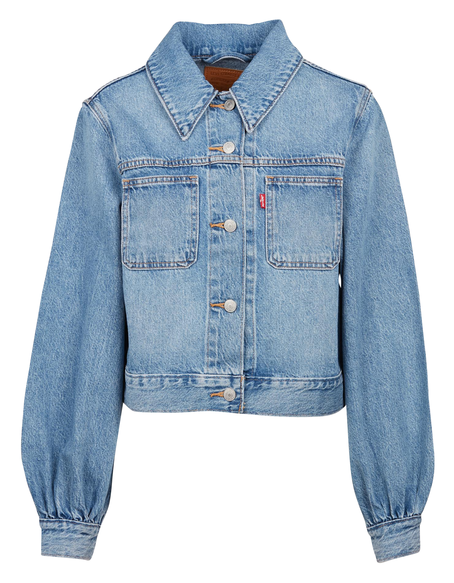 levi's cropped denim jacket womens