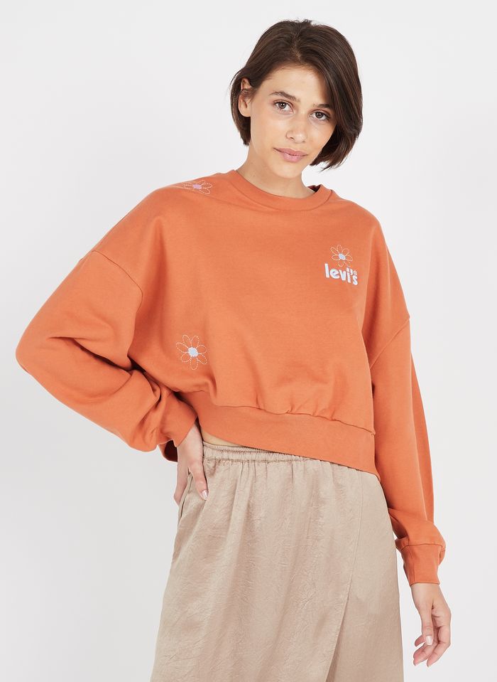 Cropped Embroidered Cotton Sweater With Round Neck Autumn Leaf Levi's -  Women | Place des Tendances