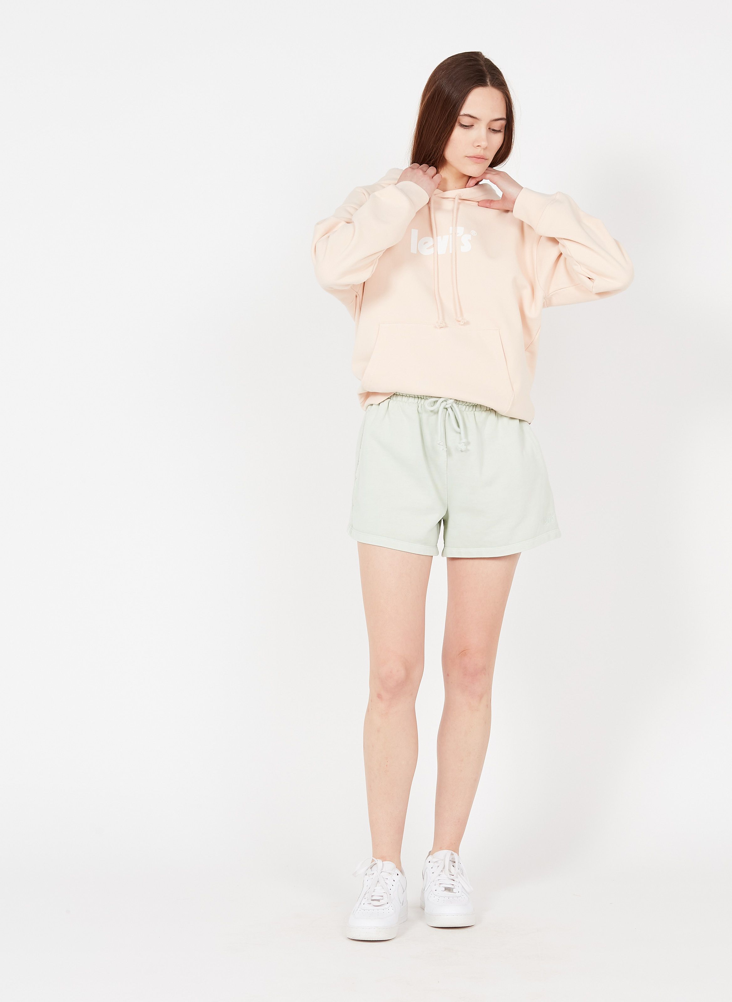 tan levi shorts