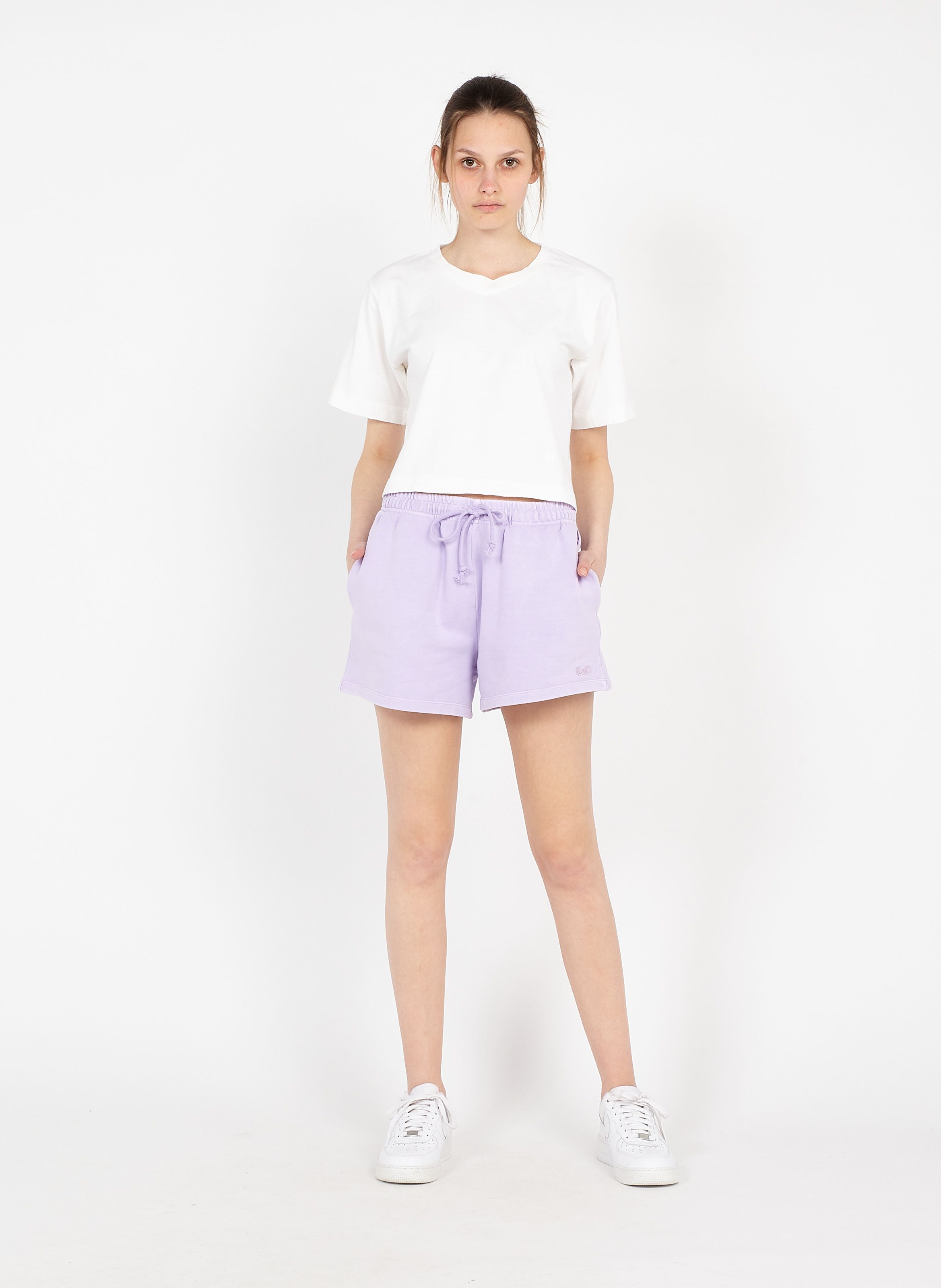 purple levis shorts