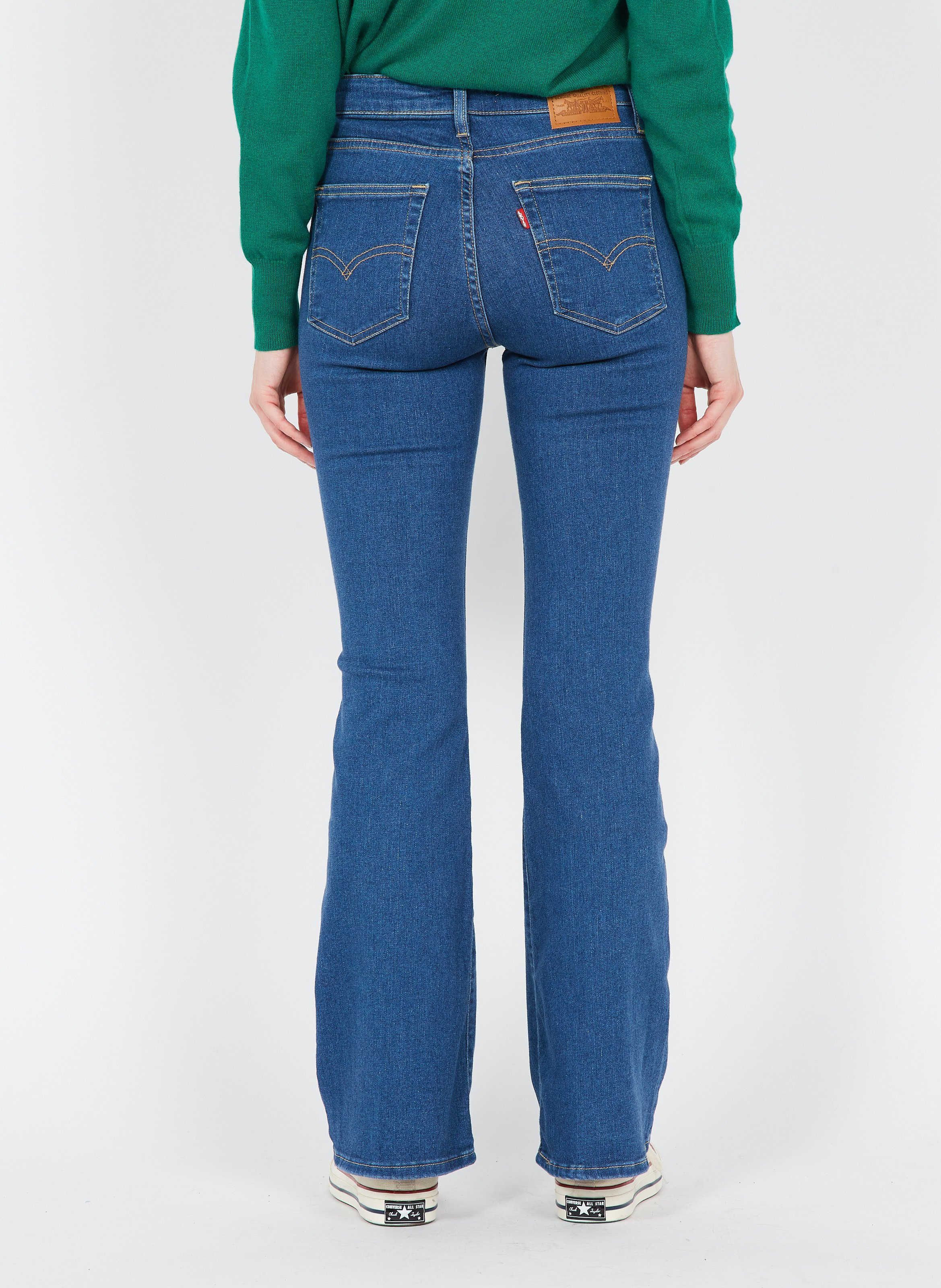 Flared Cottonblend Jeans Medium Indigo Worn In Levi's Women Place