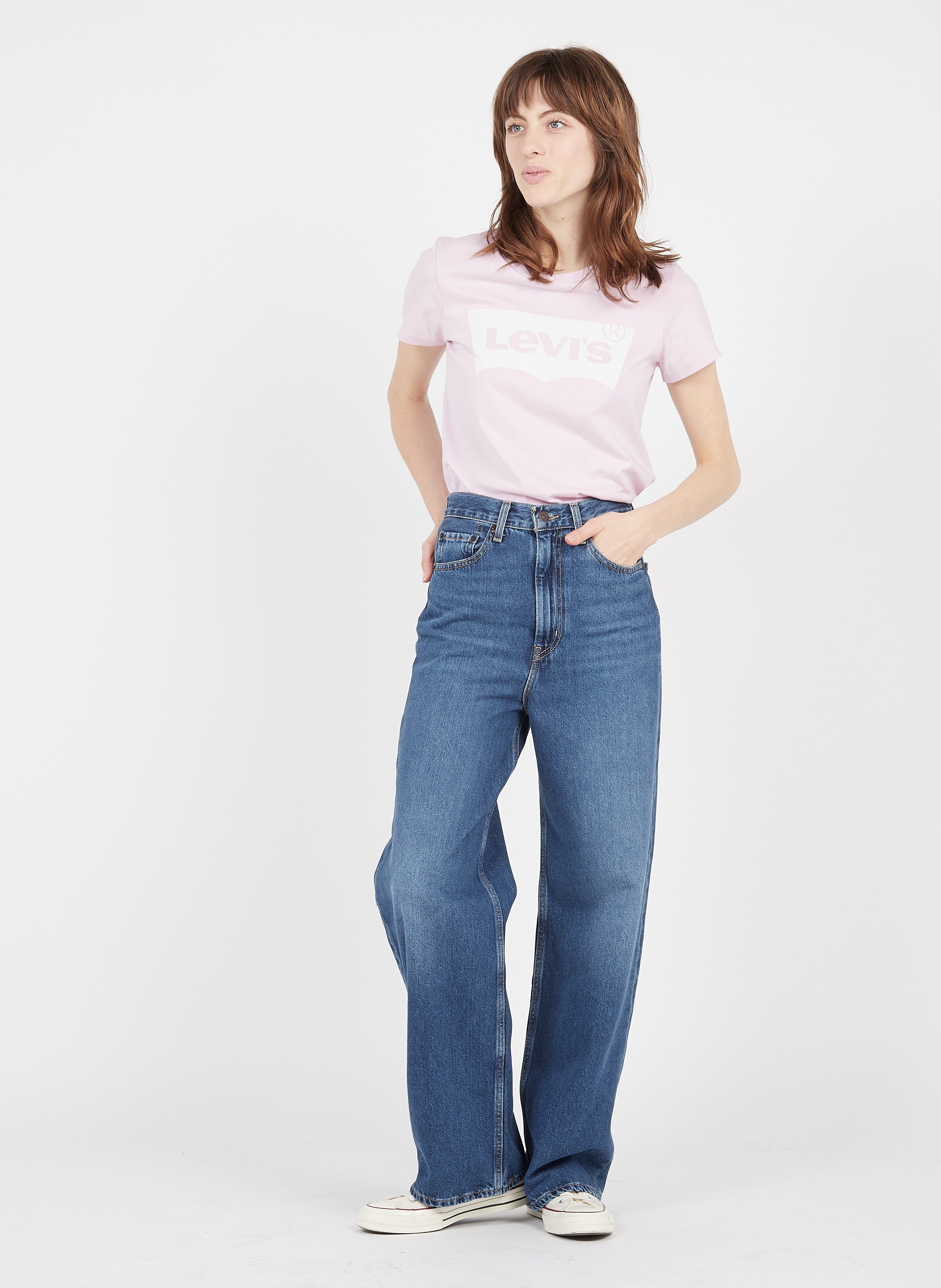 High-rise Wide-leg Jeans Indigo Fonce Levi's - Women | Place des Tendances