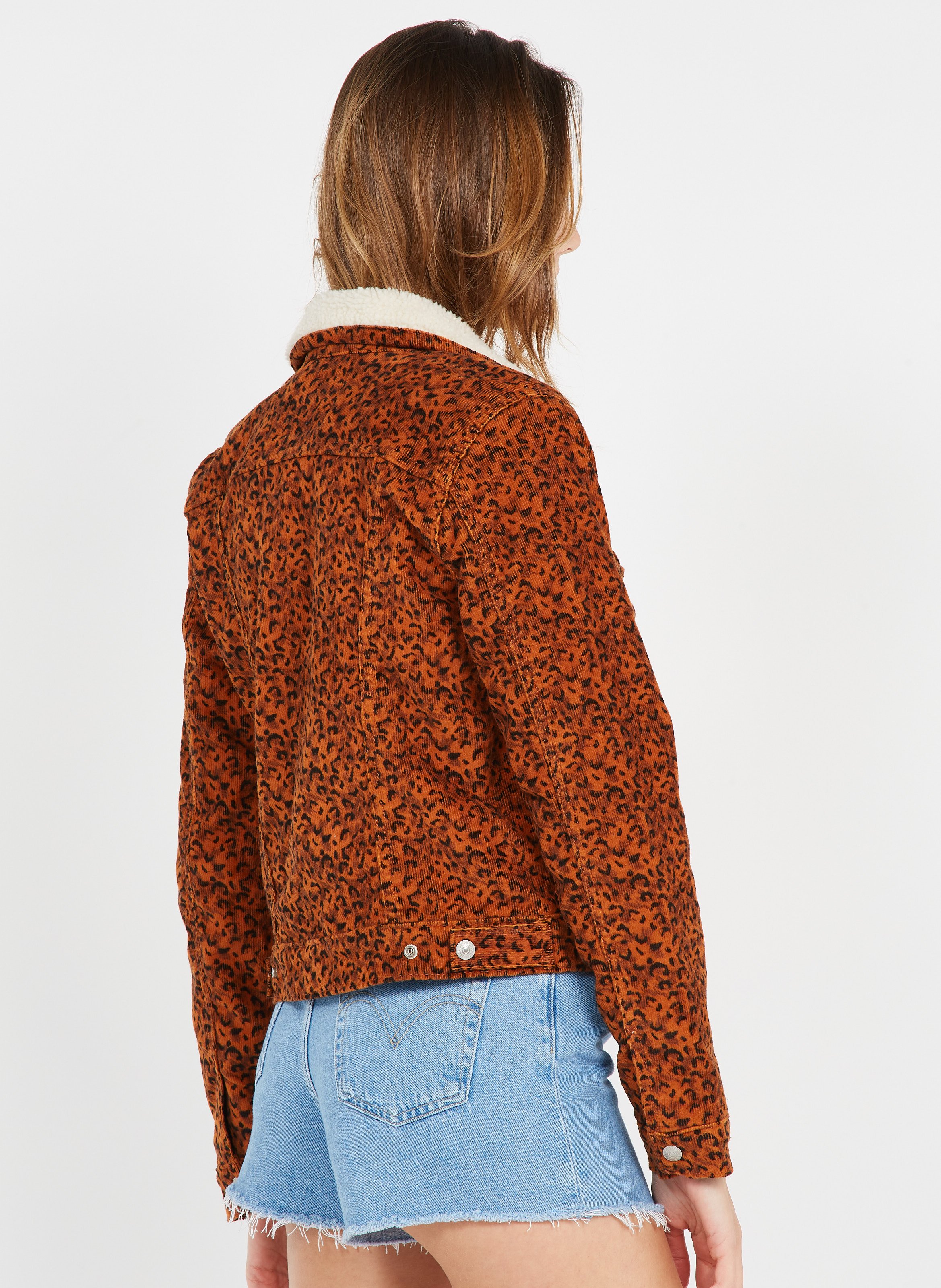 leopard print corduroy jacket